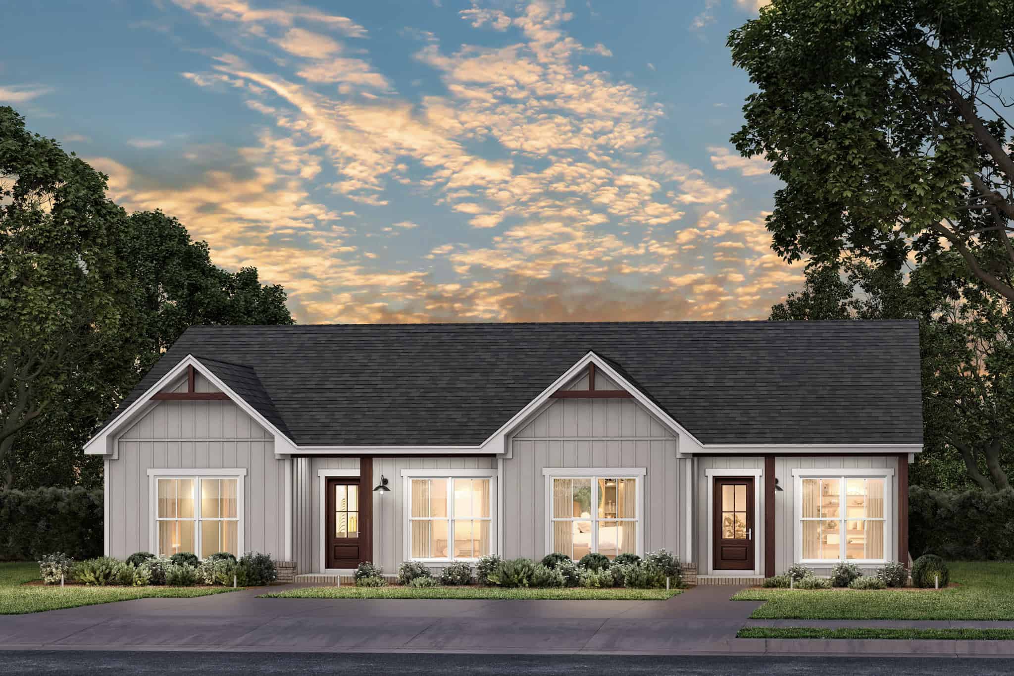 Home at Night of this 4-Bedroom,2000 Sq Ft Plan -142-1526