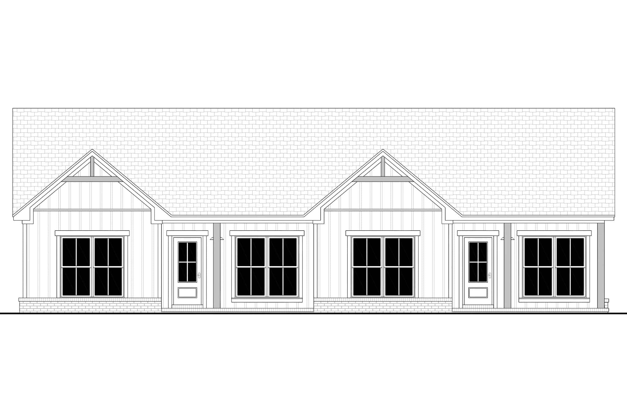 Home Plan Front Elevation of this 4-Bedroom,2000 Sq Ft Plan -142-1526