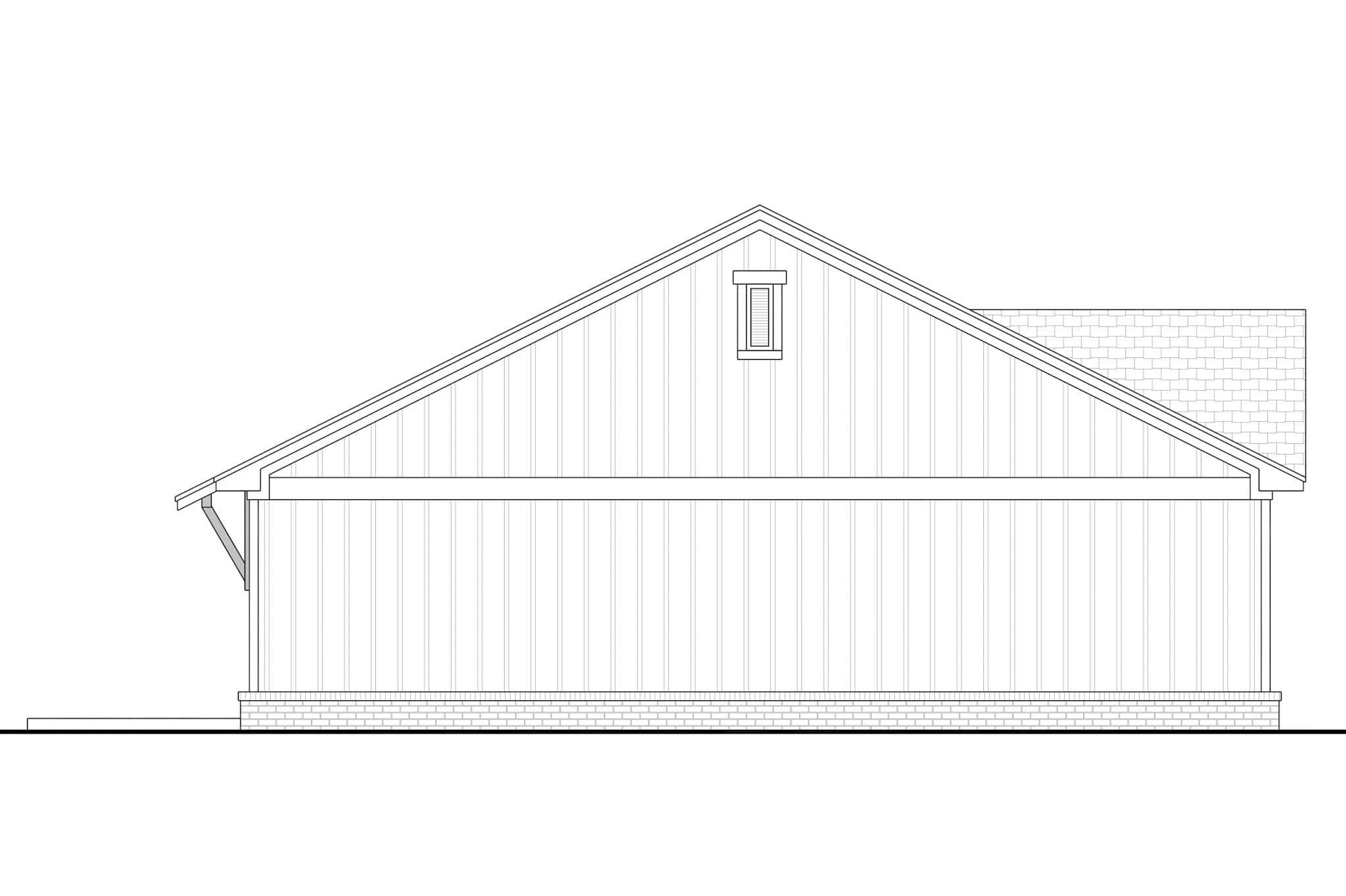 Home Plan Left Elevation of this 4-Bedroom,2000 Sq Ft Plan -142-1526