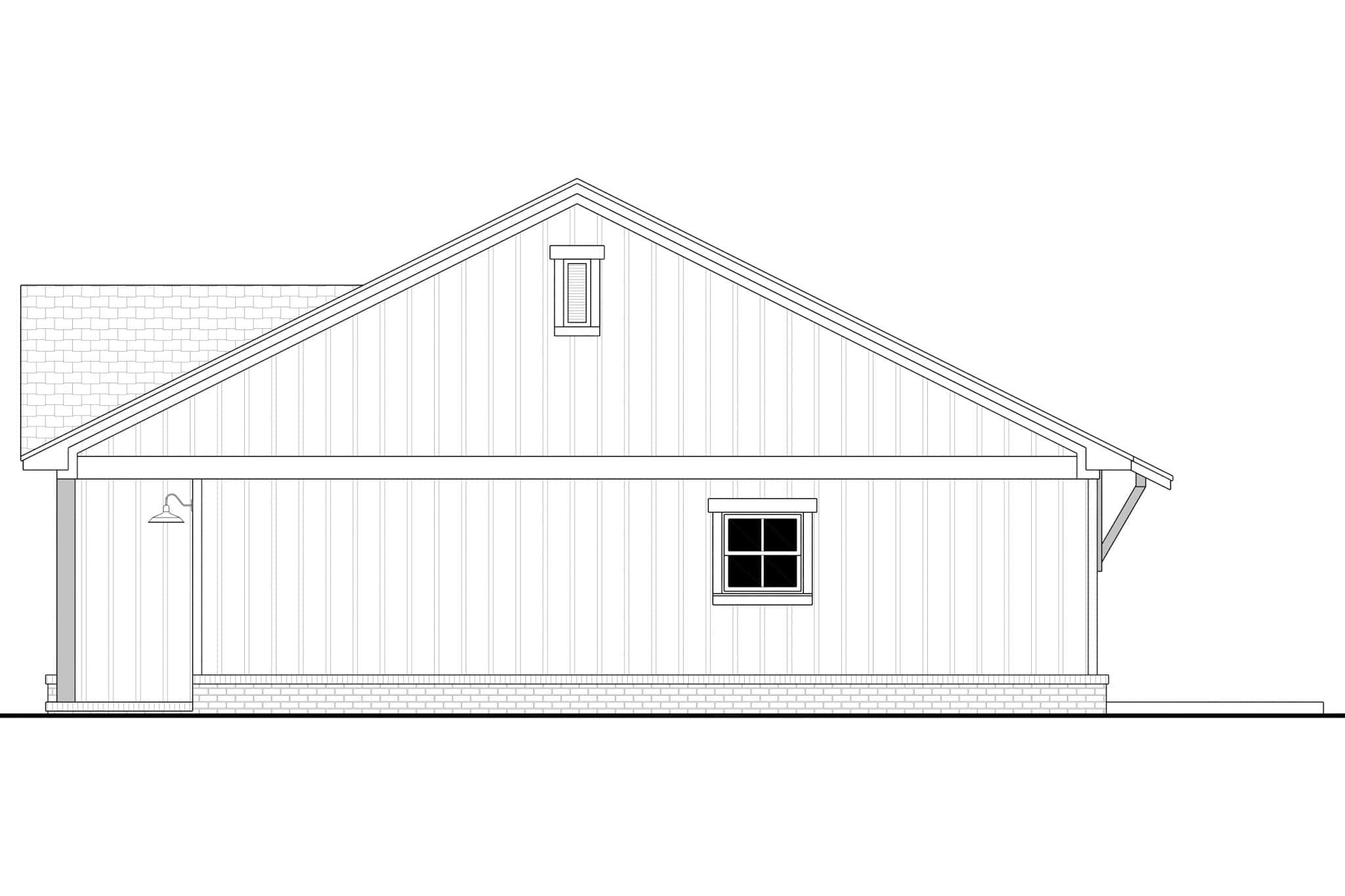 Home Plan Right Elevation of this 4-Bedroom,2000 Sq Ft Plan -142-1526