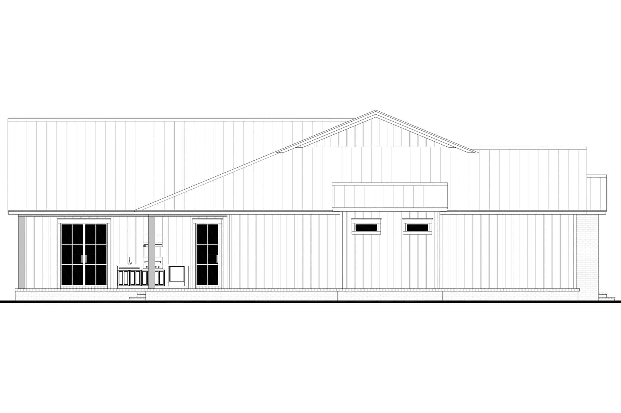 Home Plan Left Elevation of this 5-Bedroom,3340 Sq Ft Plan -142-1527