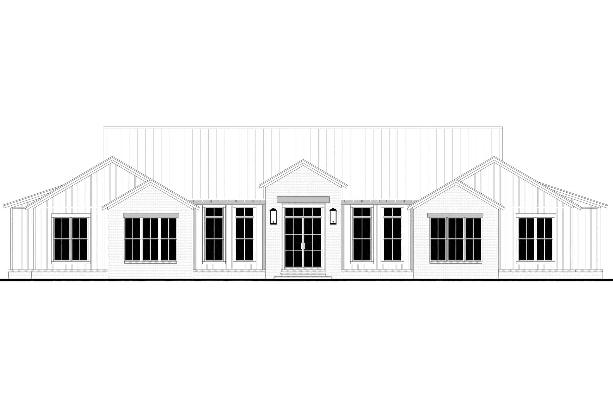 Home Plan Front Elevation of this 5-Bedroom,3340 Sq Ft Plan -142-1527