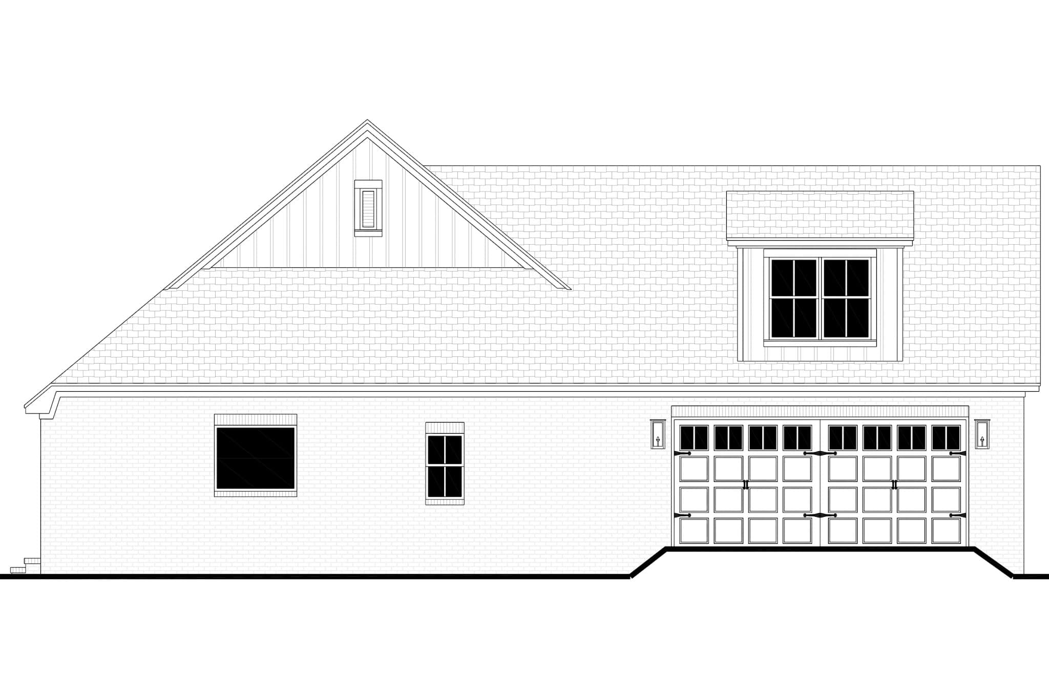 Home Plan Left Elevation of this 4-Bedroom,1945 Sq Ft Plan -142-1528