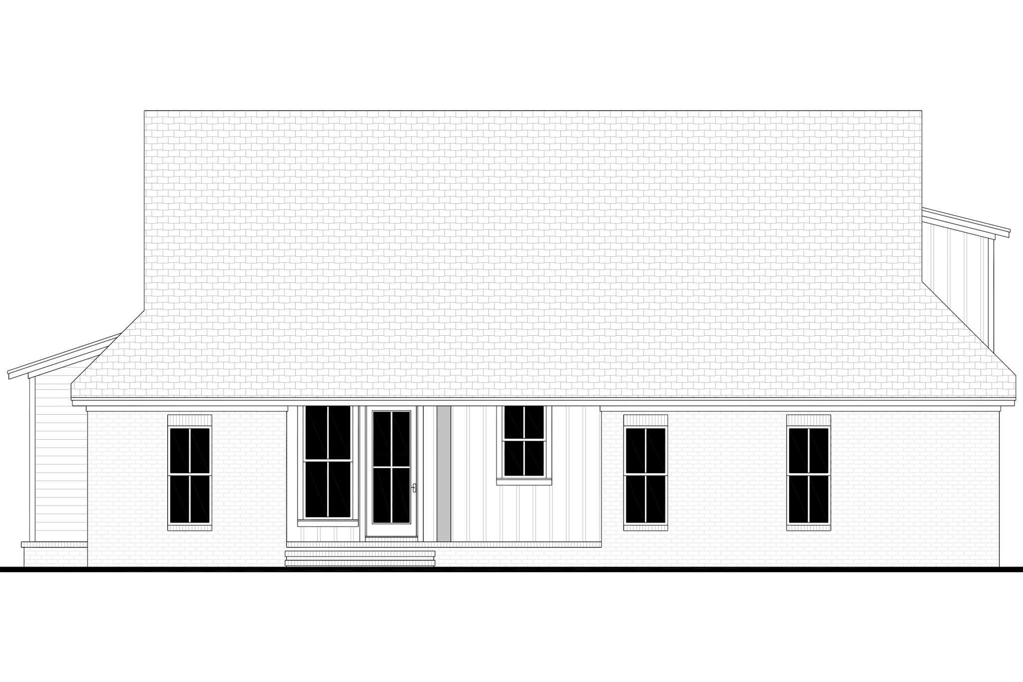 Home Plan Rear Elevation of this 4-Bedroom,1945 Sq Ft Plan -142-1528