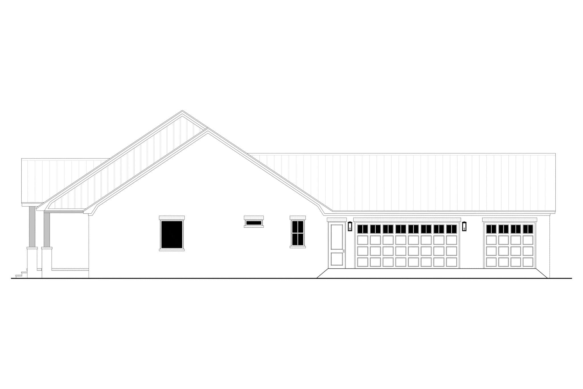 Home Plan Right Elevation of this 3-Bedroom,2400 Sq Ft Plan -142-1529
