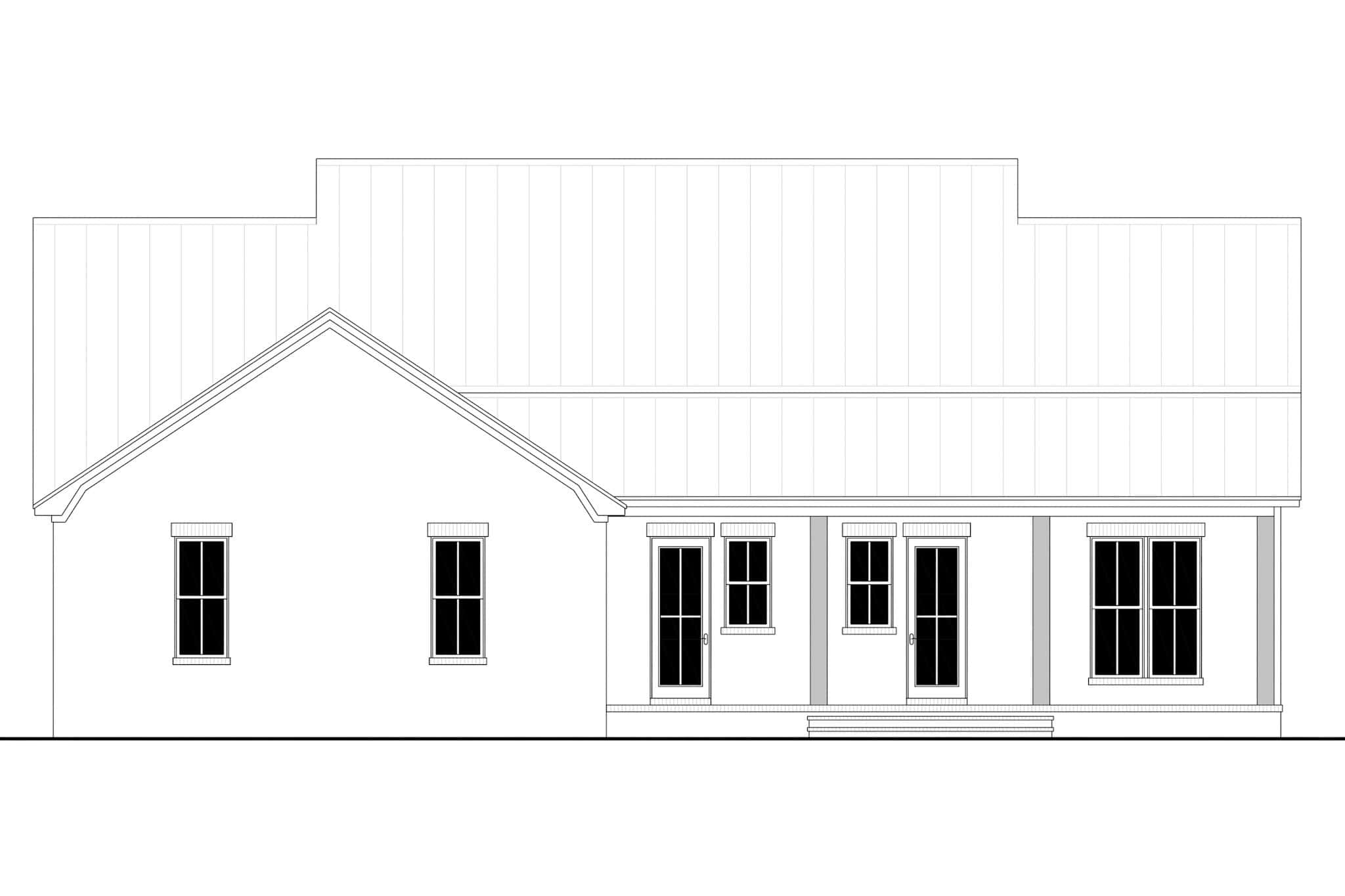 Home Plan Rear Elevation of this 3-Bedroom,2400 Sq Ft Plan -142-1529