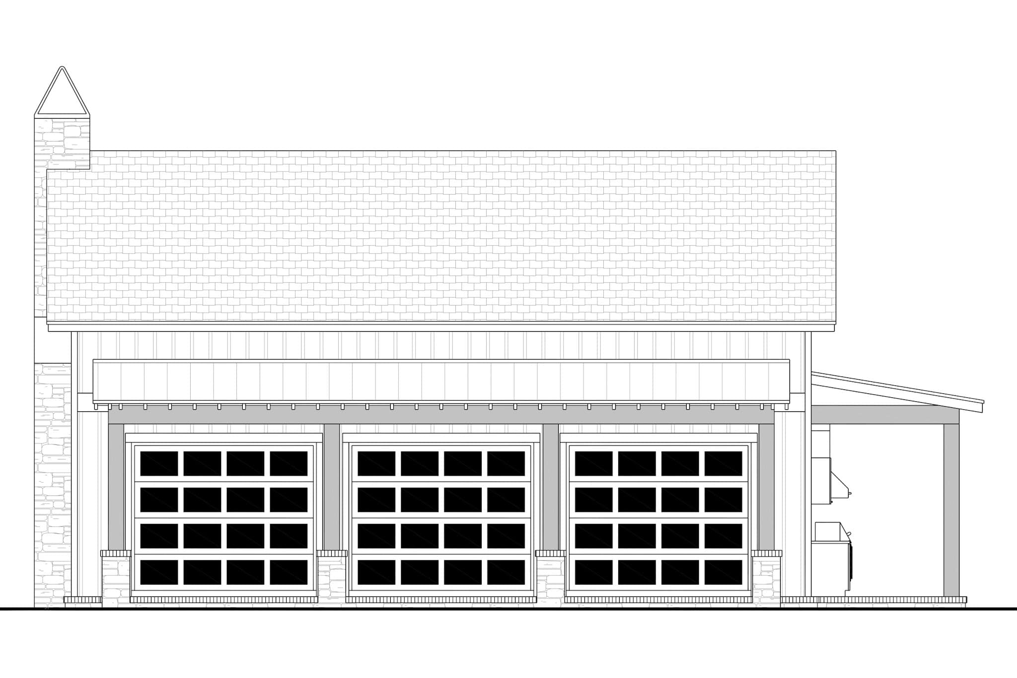 Home Plan Front Elevation of this 0-Bedroom,1000 Sq Ft Plan -142-1530
