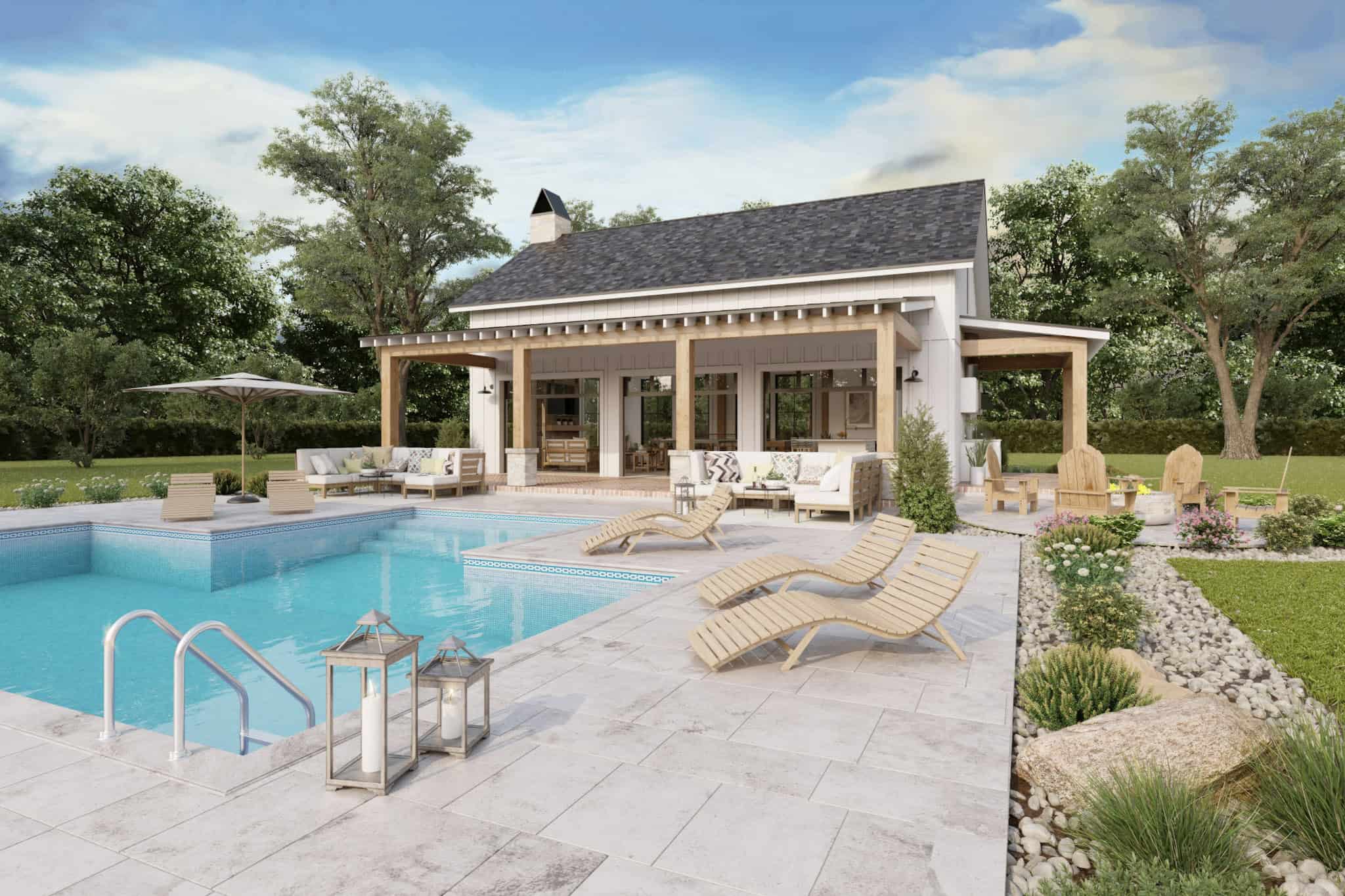 Pool House of this 0-Bedroom,1000 Sq Ft Plan -142-1530