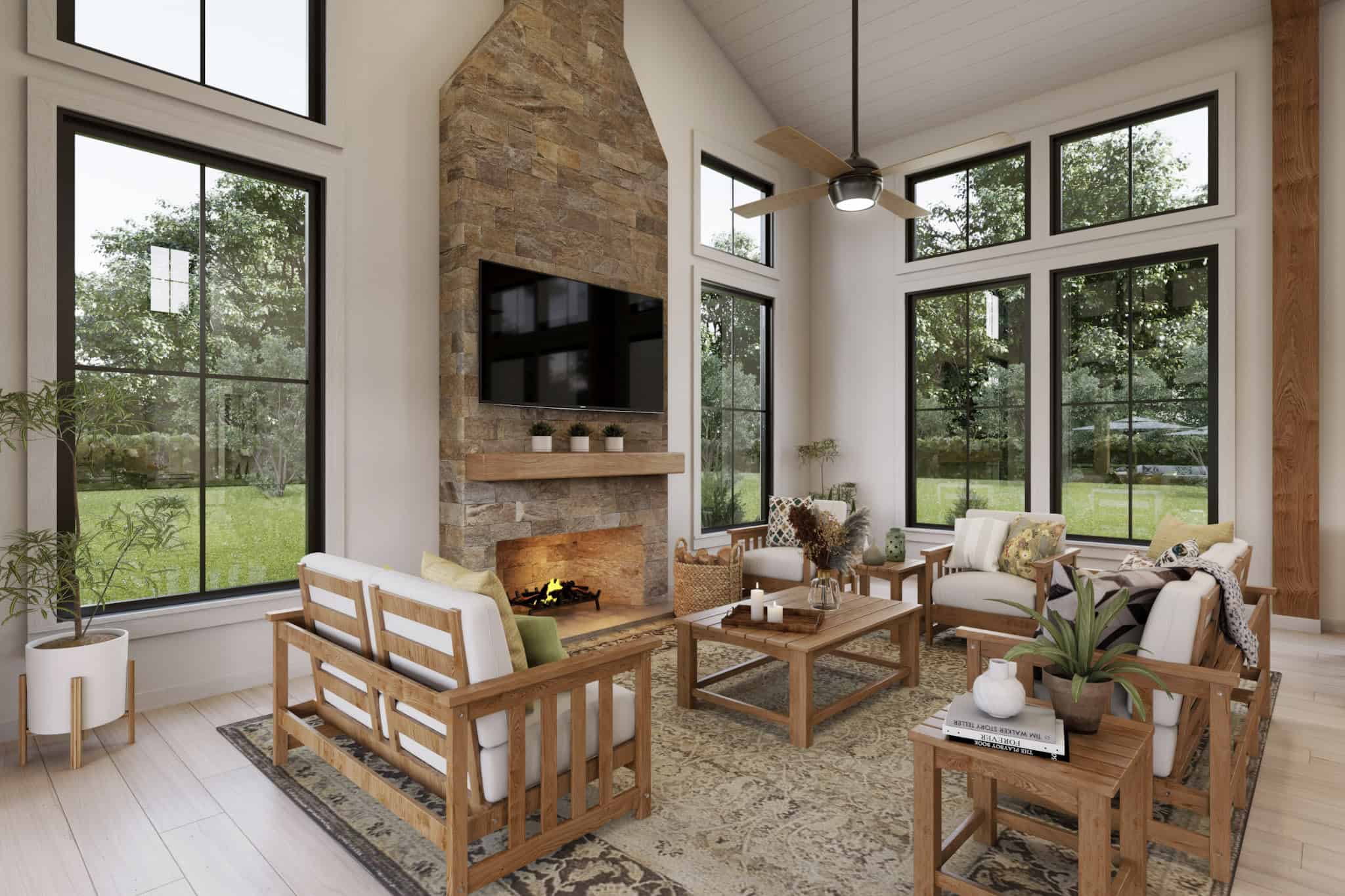 Living Room of this 0-Bedroom,1000 Sq Ft Plan -142-1530