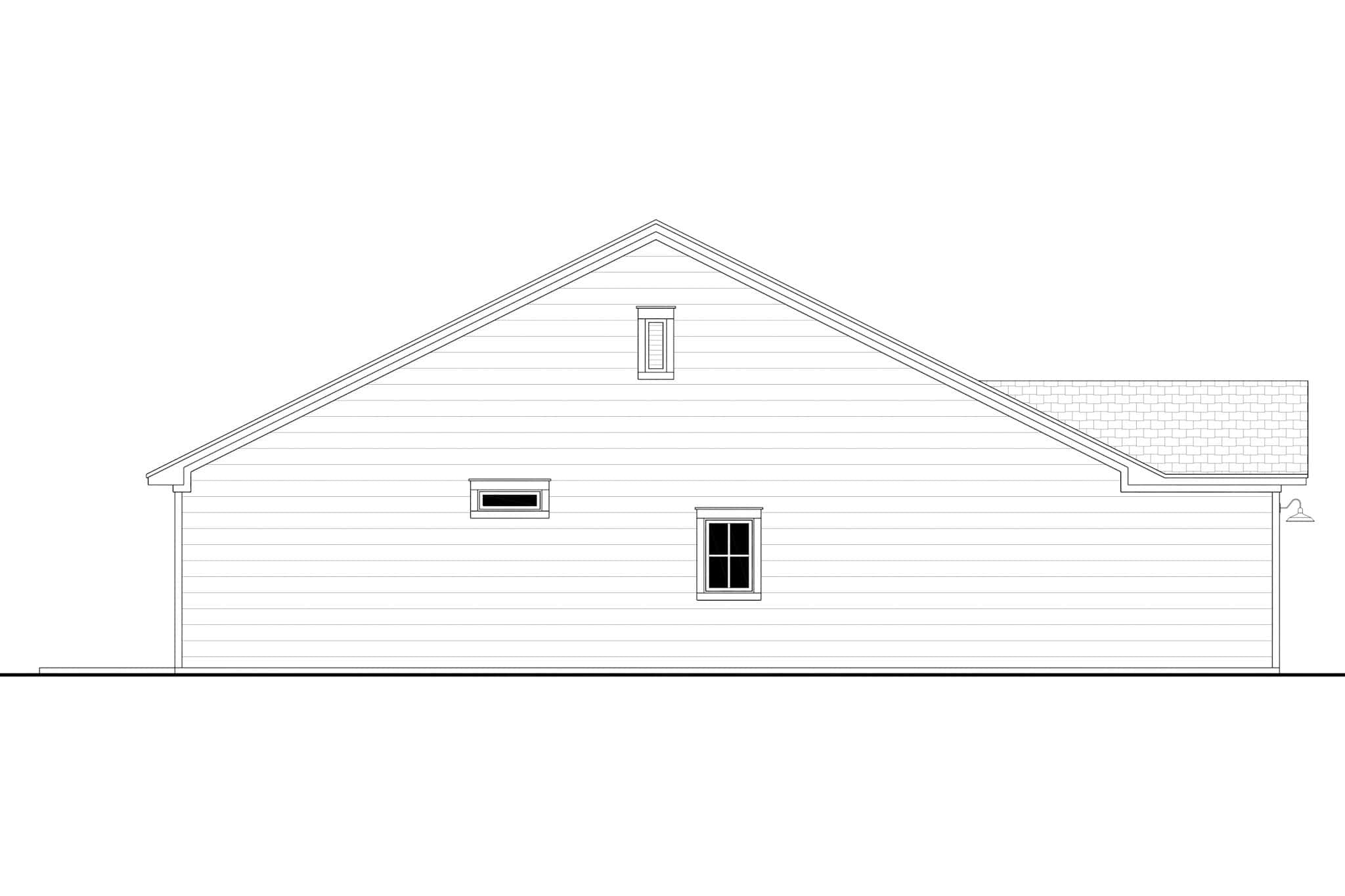 Home Plan Left Elevation of this 2-Bedroom,1191 Sq Ft Plan -142-1531