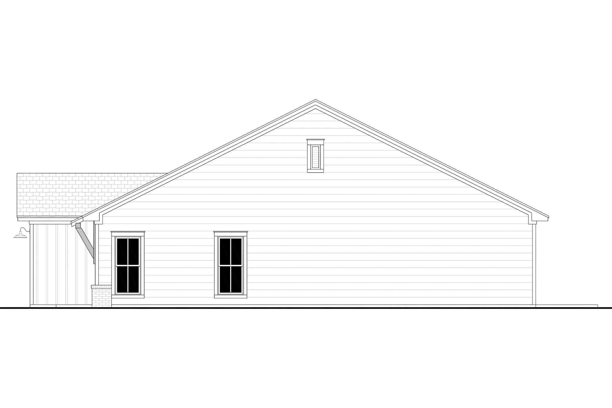 Home Plan Right Elevation of this 2-Bedroom,1191 Sq Ft Plan -142-1531