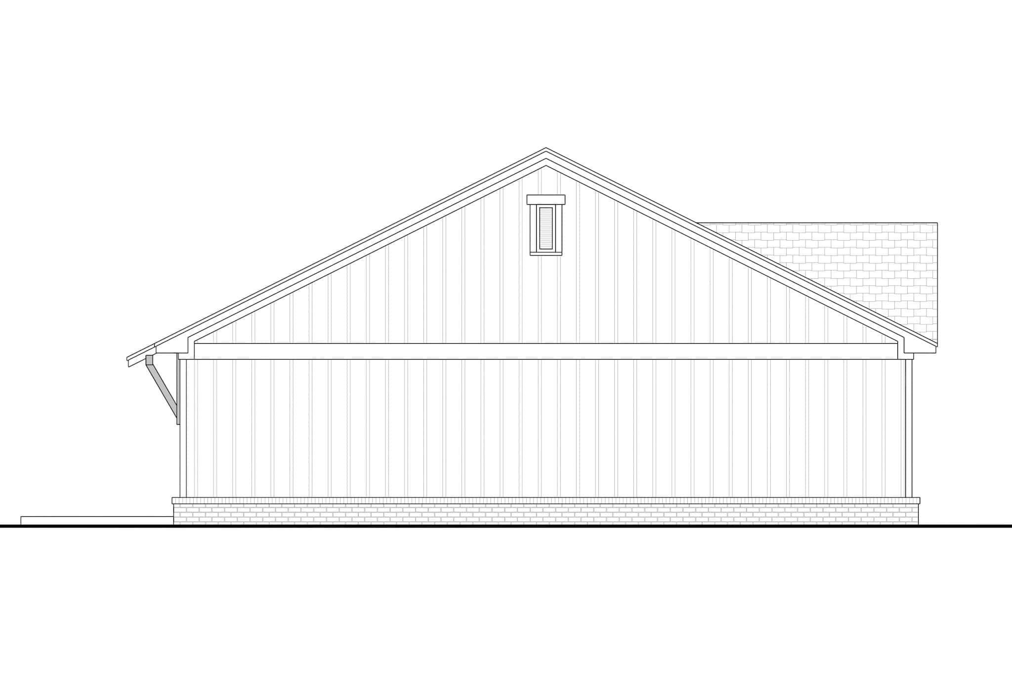 Home Plan Left Elevation of this 6-Bedroom,3000 Sq Ft Plan -142-1532