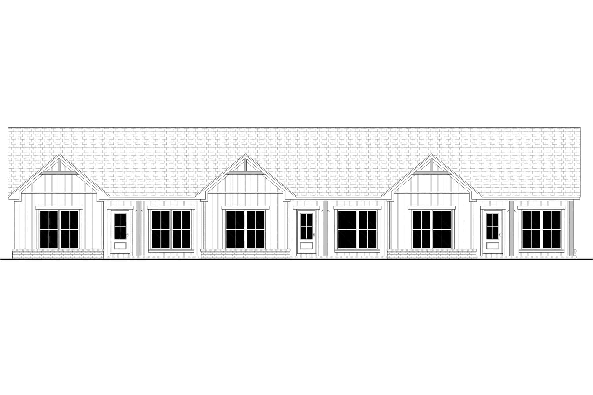 Home Plan Front Elevation of this 6-Bedroom,3000 Sq Ft Plan -142-1532