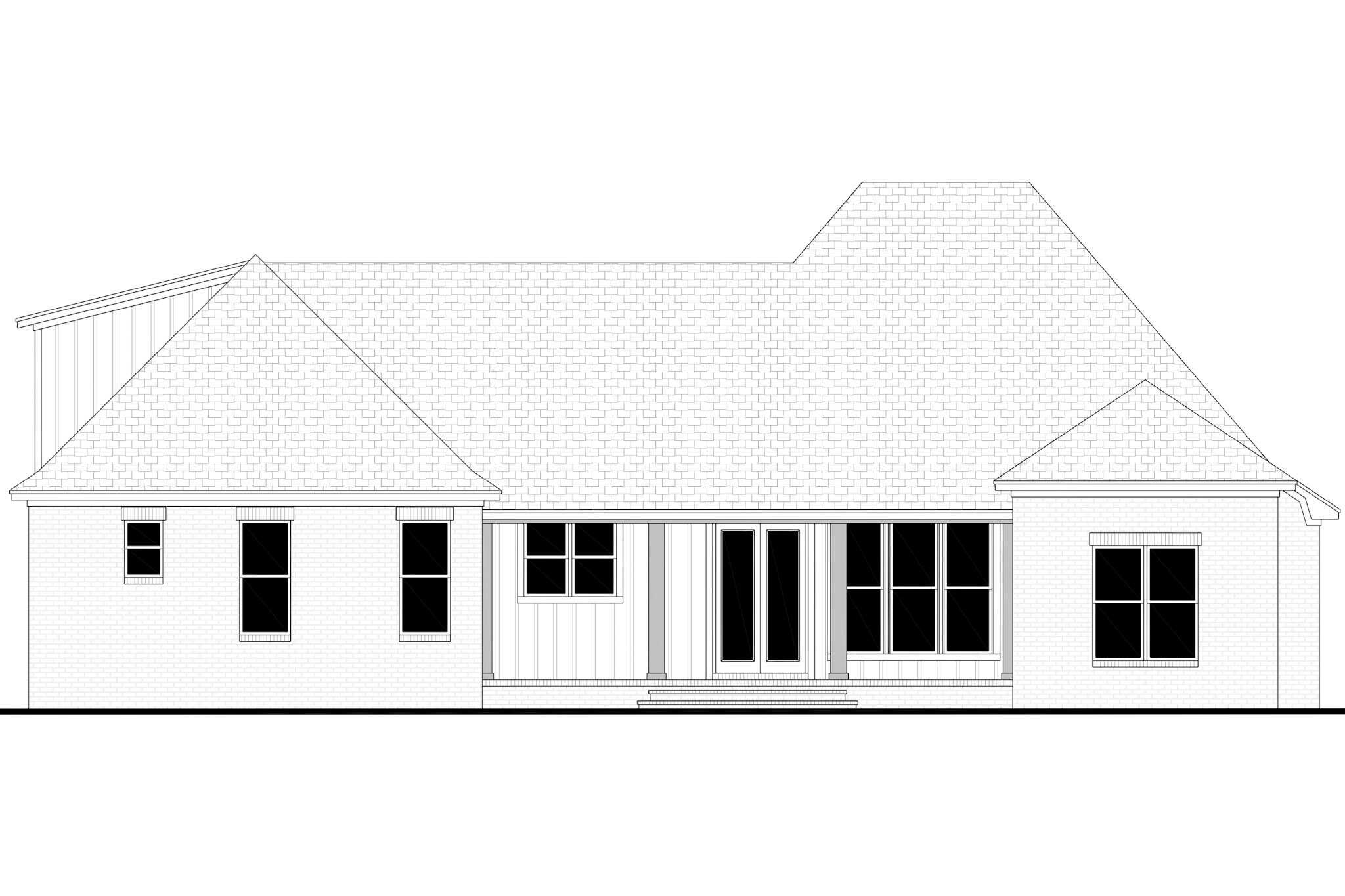 Home Plan Rear Elevation of this 3-Bedroom,2200 Sq Ft Plan -142-1533