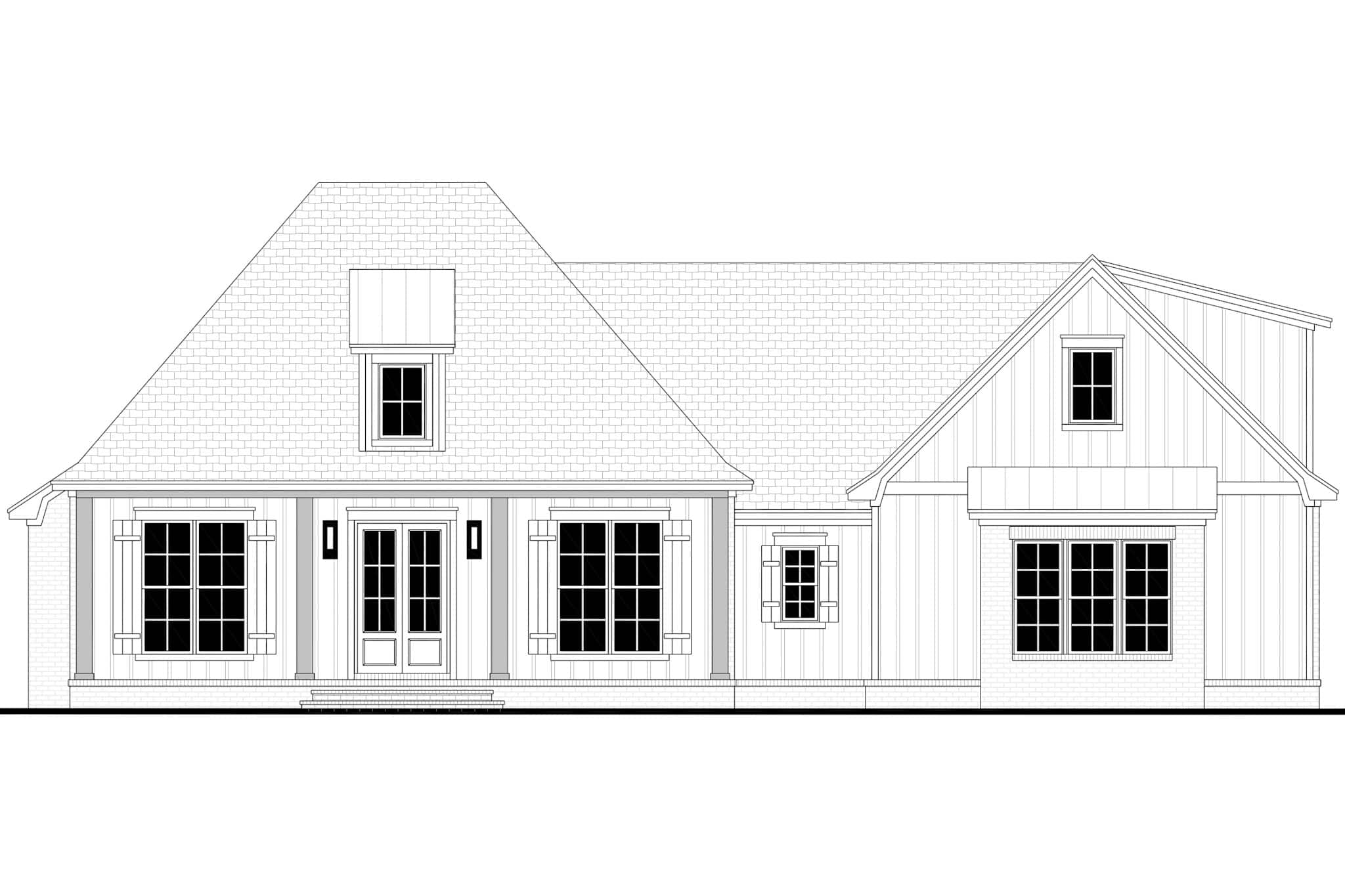 Home Plan Front Elevation of this 3-Bedroom,2200 Sq Ft Plan -142-1533
