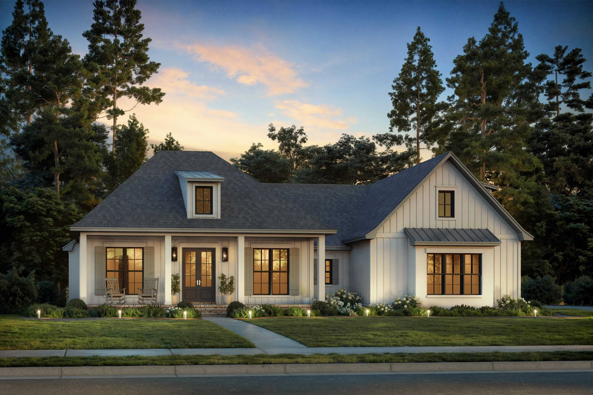 Home at Night of this 3-Bedroom,2200 Sq Ft Plan -142-1533