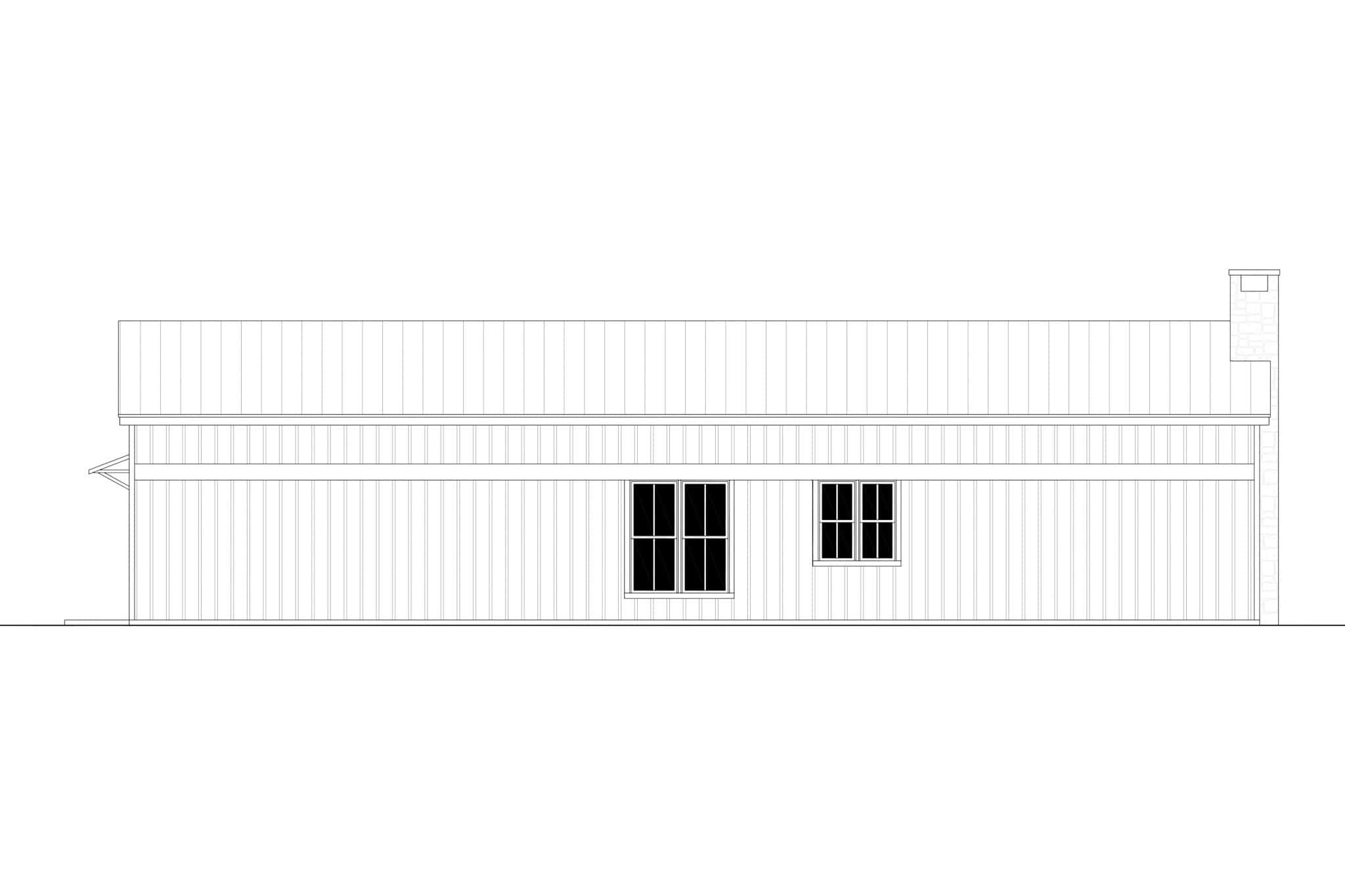 Home Plan Rear Elevation of this 2-Bedroom,1260 Sq Ft Plan -142-1534