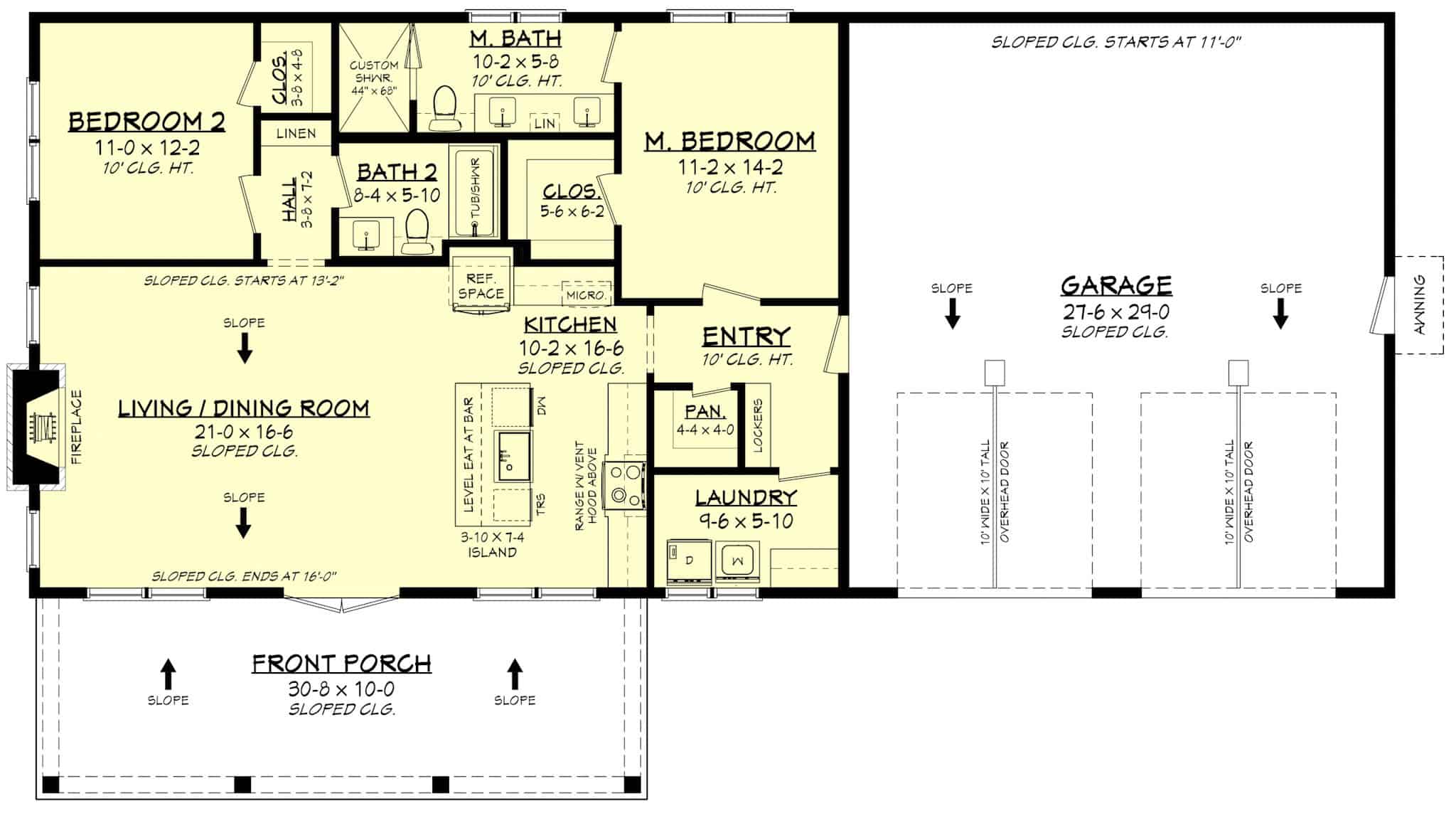 Main Level of Modern Farmhouse Plan #142-1534