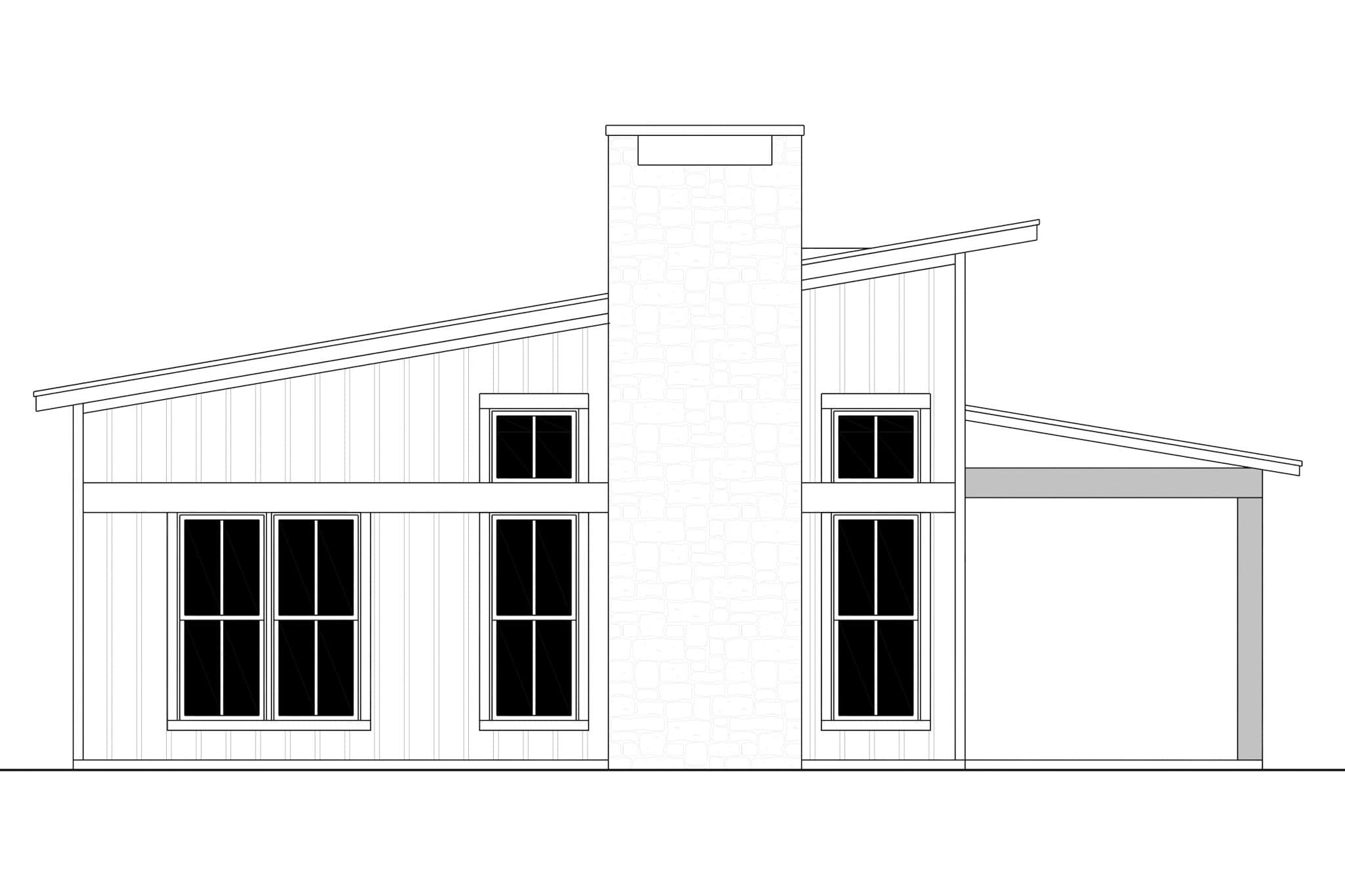 Home Plan Left Elevation of this 2-Bedroom,1260 Sq Ft Plan -142-1534