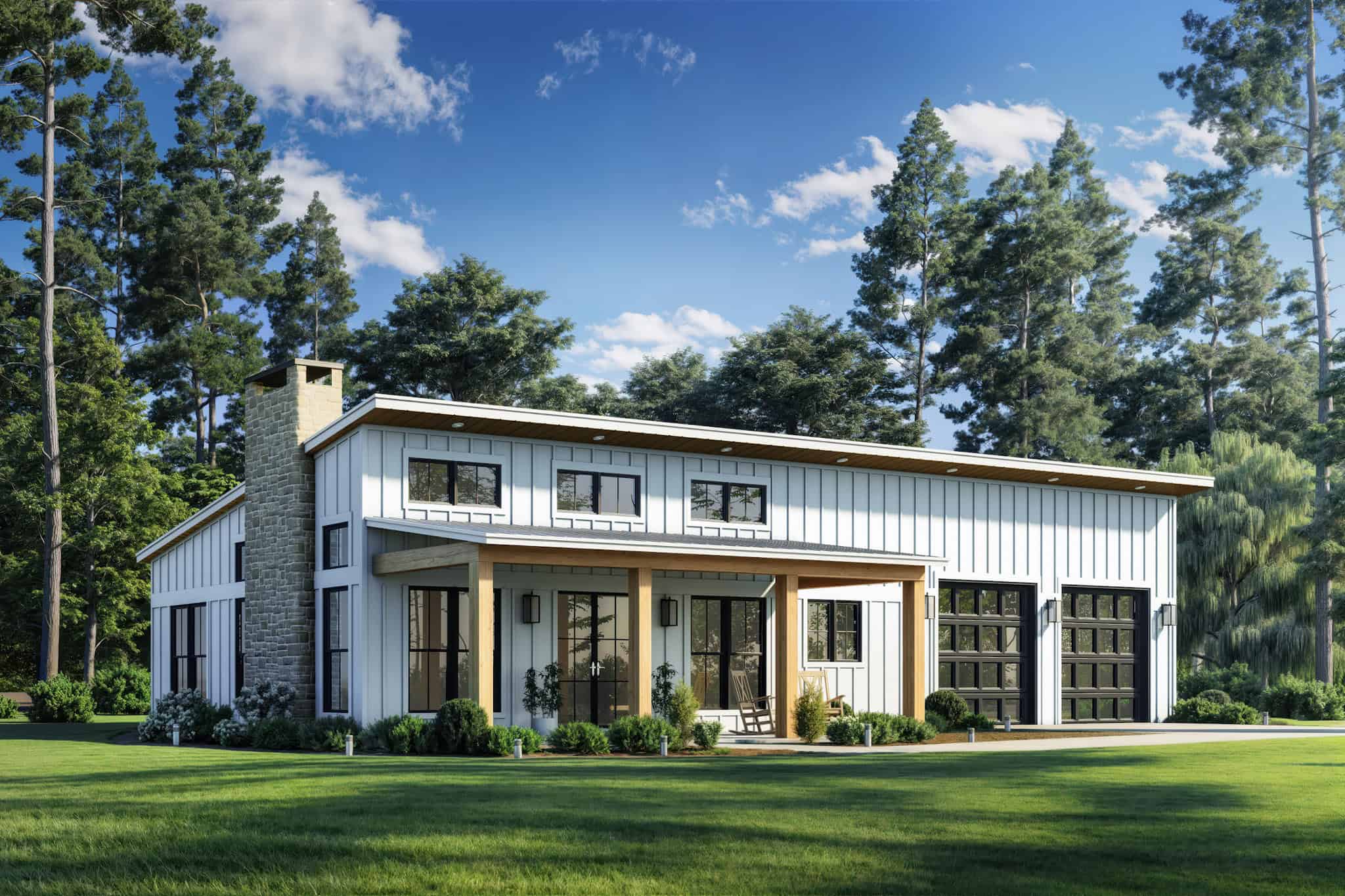 Front elevation of Modern Farmhouse home (ThePlanCollection: House Plan #142-1534)