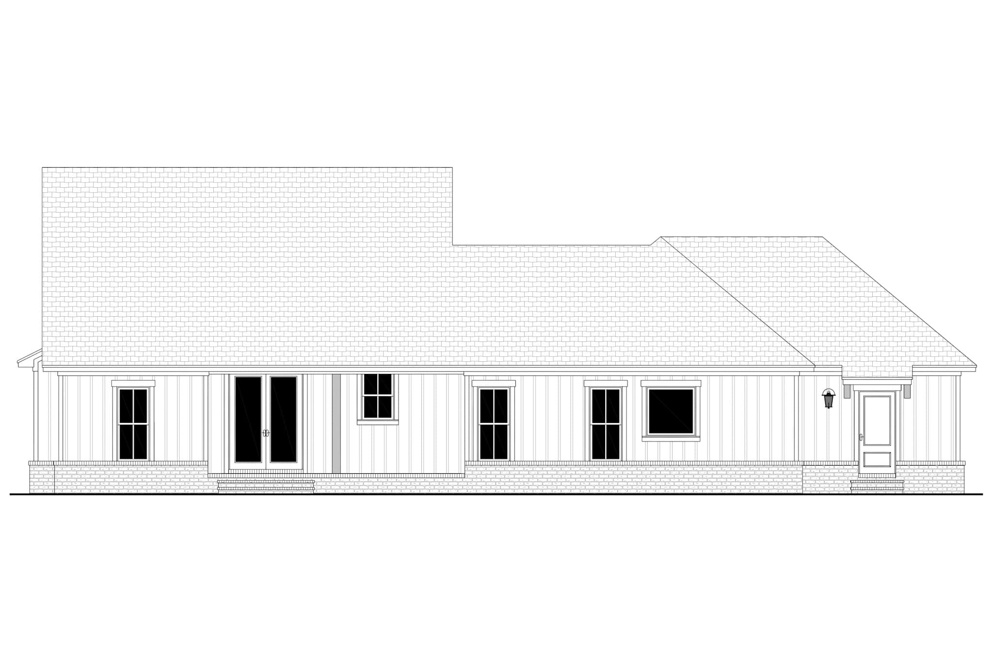 Home Plan Rear Elevation of this 3-Bedroom,1698 Sq Ft Plan -142-1535