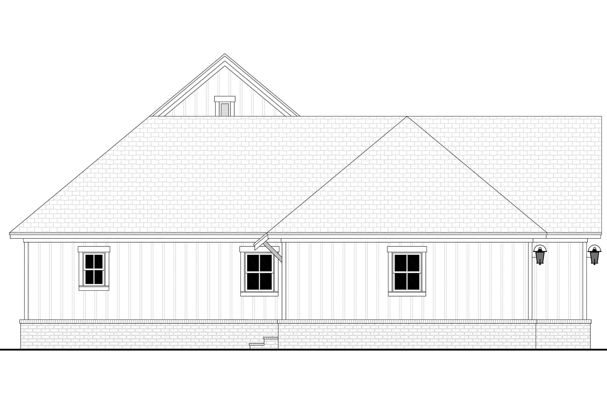 Home Plan Left Elevation of this 3-Bedroom,1698 Sq Ft Plan -142-1535