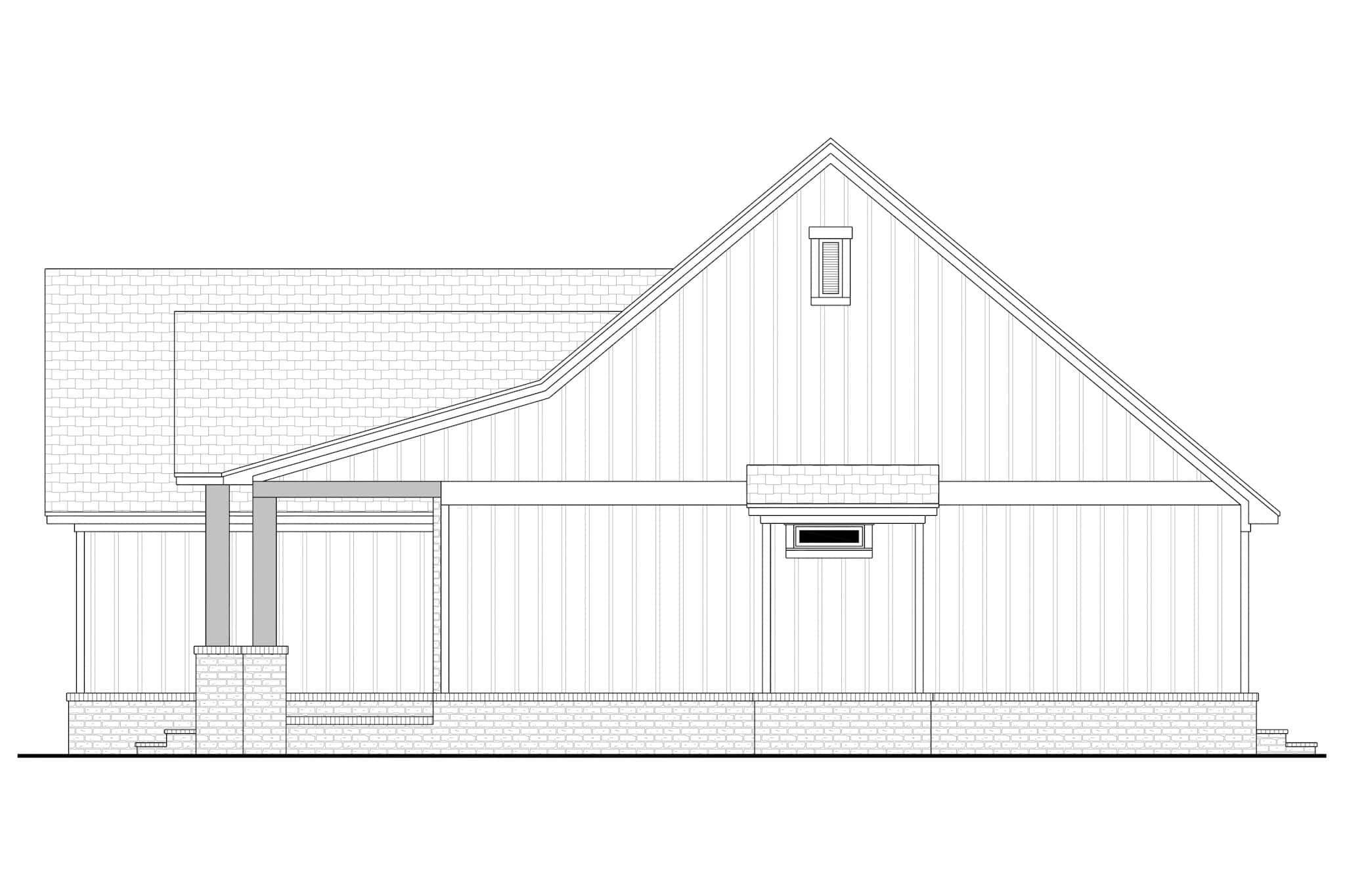 Home Plan Right Elevation of this 3-Bedroom,1698 Sq Ft Plan -142-1535