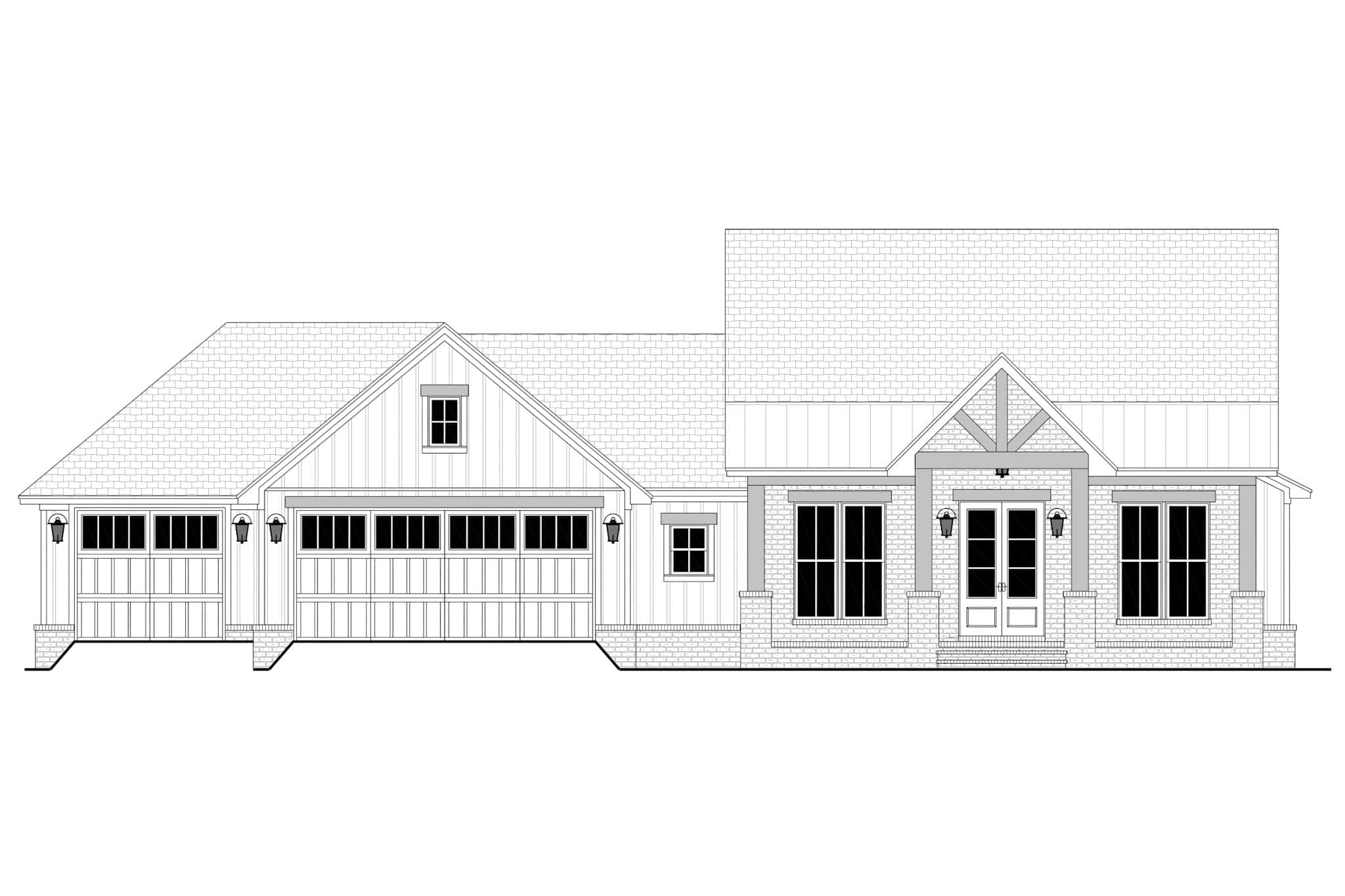 Home Plan Front Elevation of this 3-Bedroom,1698 Sq Ft Plan -142-1535