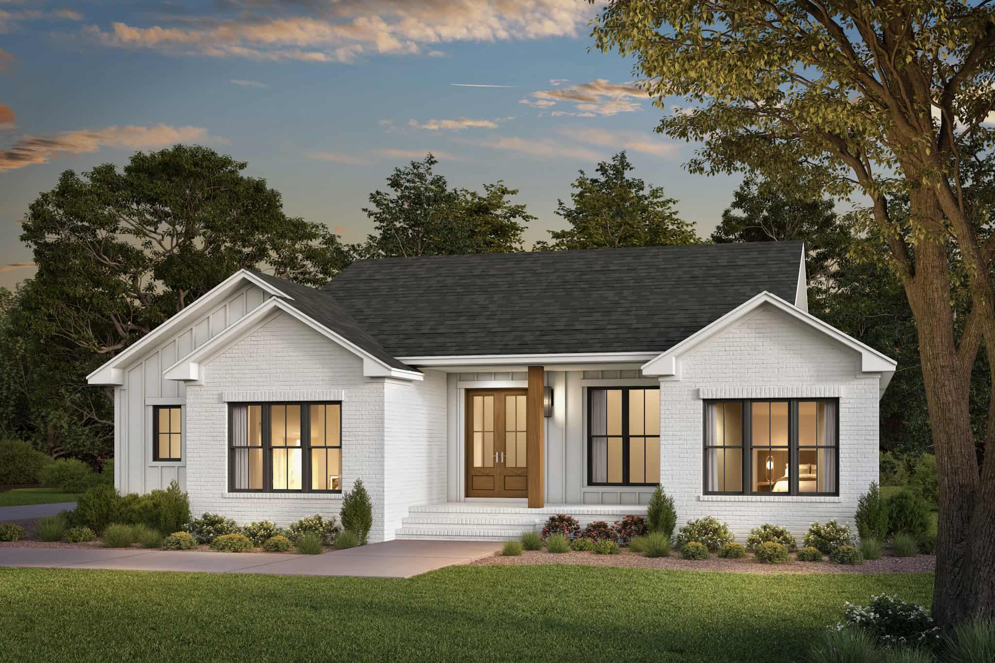 Home at Night of this 3-Bedroom,1597 Sq Ft Plan -142-1536