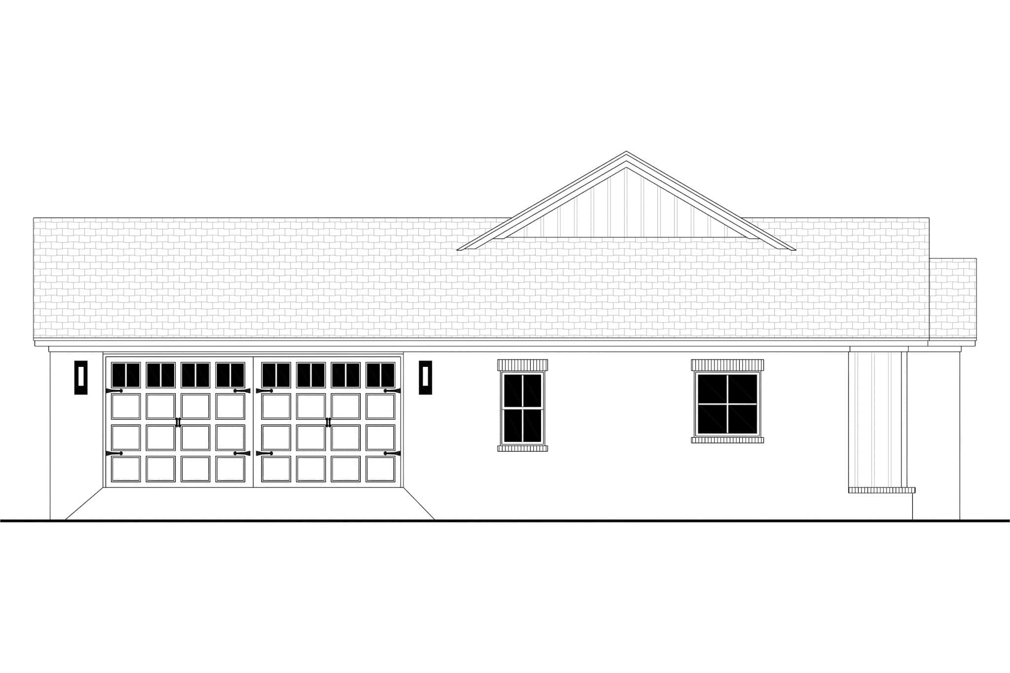 Home Plan Left Elevation of this 3-Bedroom,1597 Sq Ft Plan -142-1536