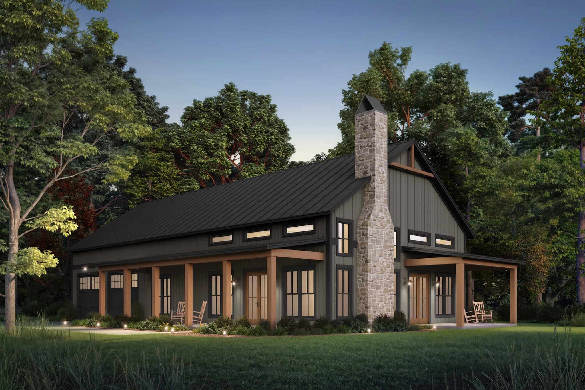 Home at Night of this 3-Bedroom,1800 Sq Ft Plan -142-1537