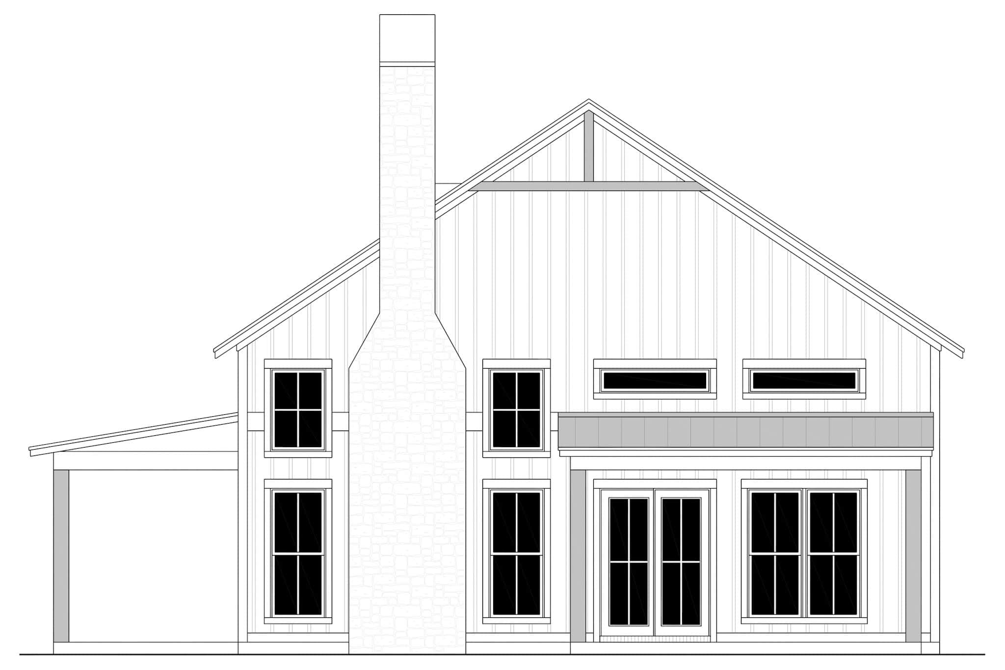 Home Plan Right Elevation of this 3-Bedroom,1800 Sq Ft Plan -142-1537