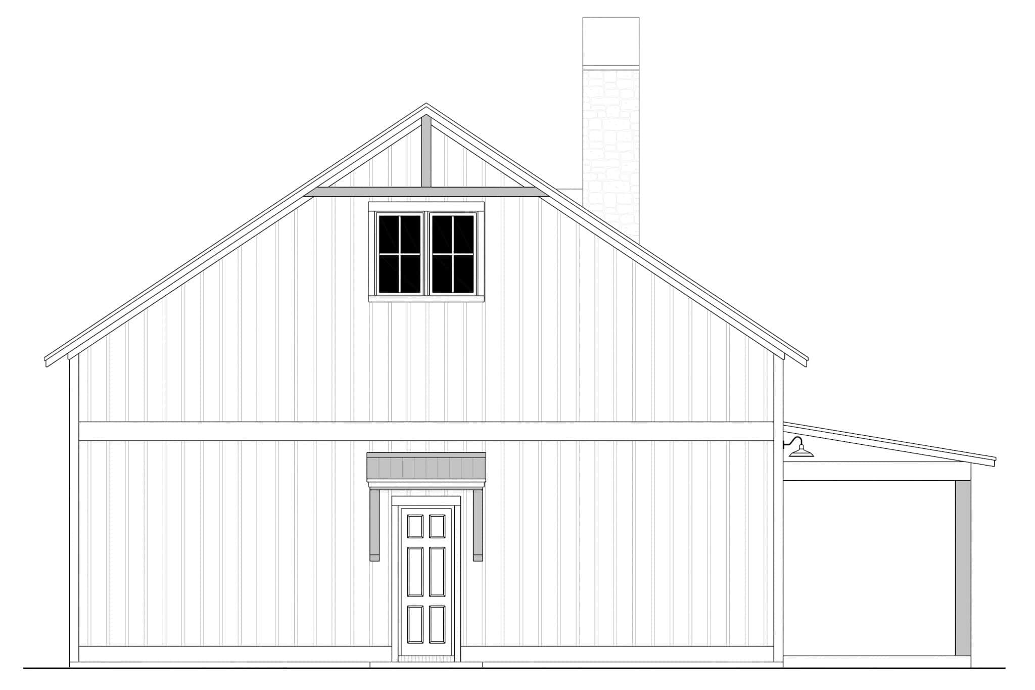 Home Plan Left Elevation of this 3-Bedroom,1800 Sq Ft Plan -142-1537