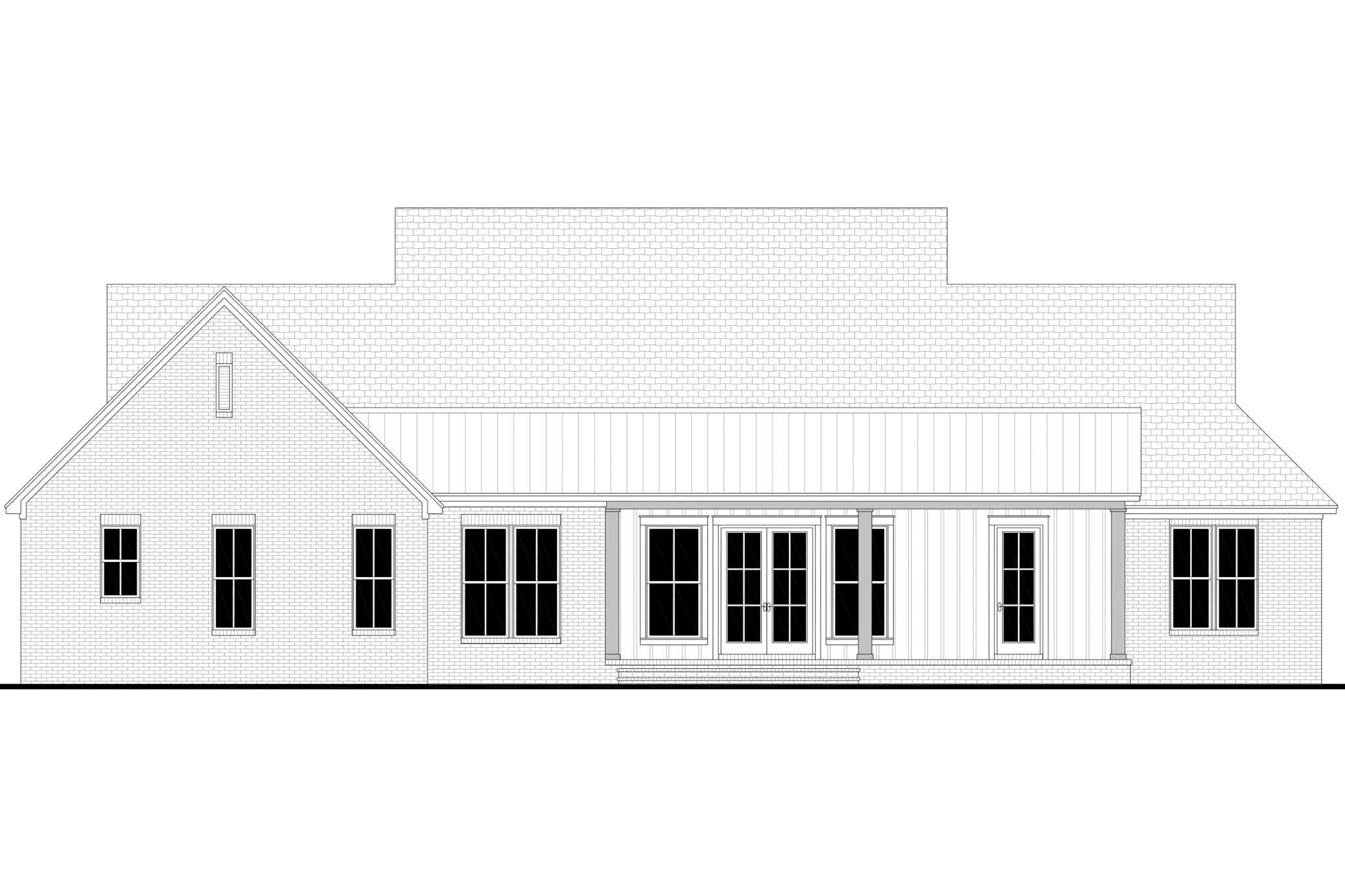 Home Plan Rear Elevation of this 4-Bedroom,2655 Sq Ft Plan -142-1538