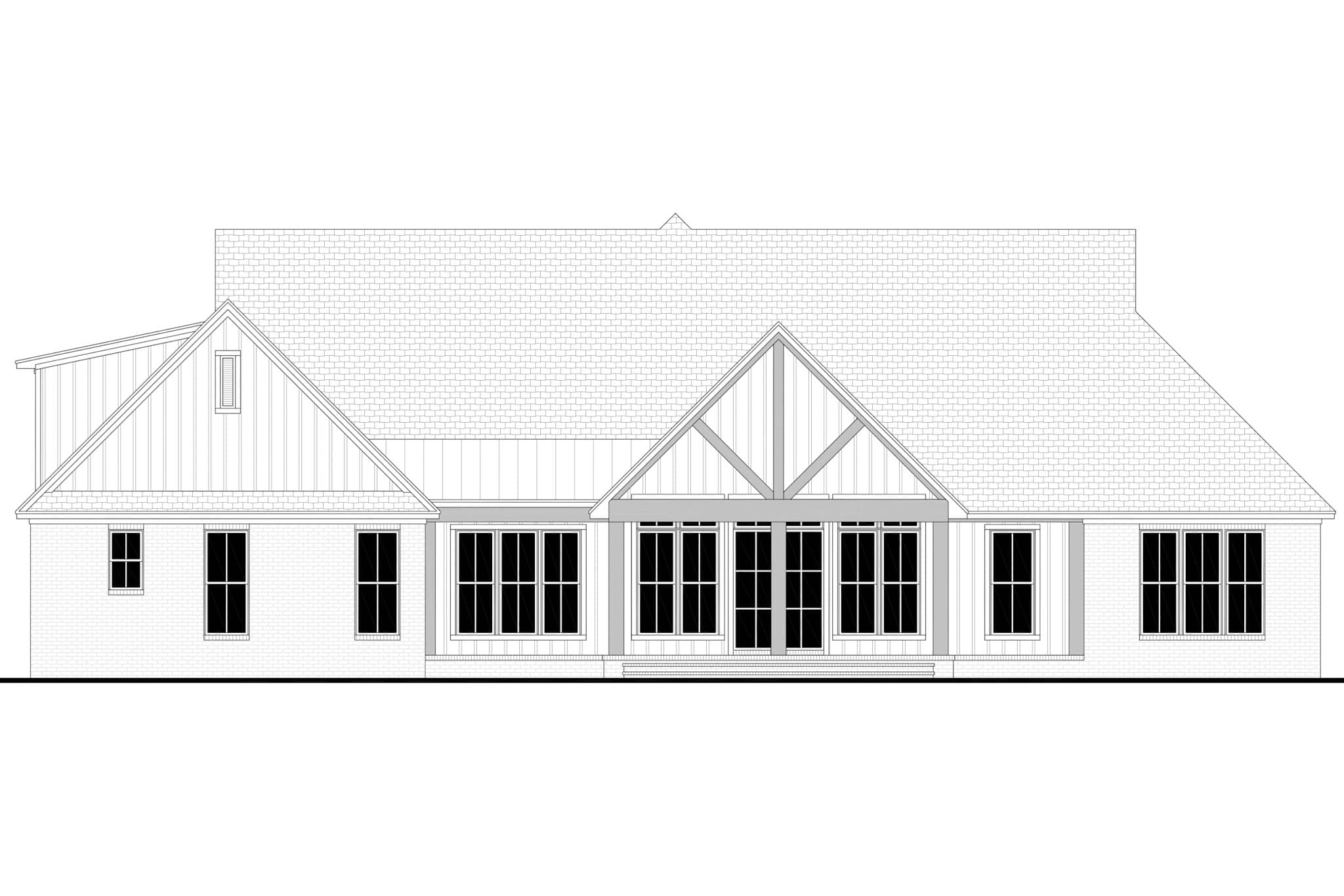 Home Plan Rear Elevation of this 4-Bedroom,3354 Sq Ft Plan -142-1539
