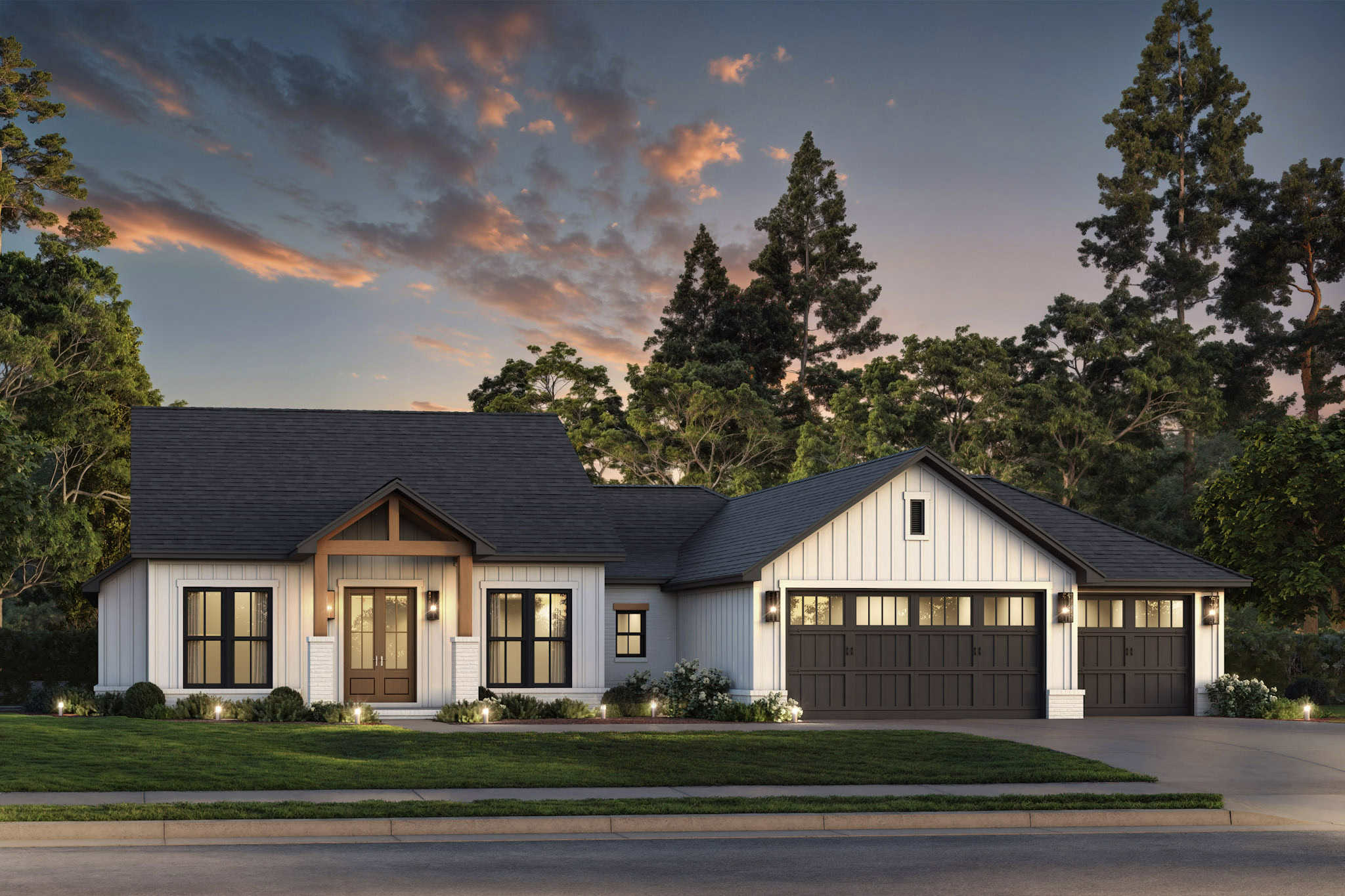 Home at Night of this 4-Bedroom,1952 Sq Ft Plan -142-1540