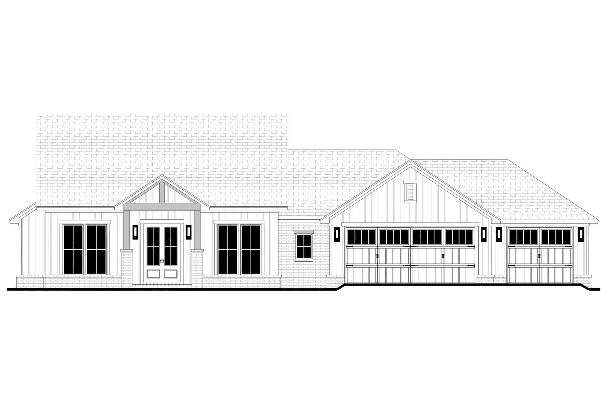 Home Plan Front Elevation of this 4-Bedroom,1952 Sq Ft Plan -142-1540