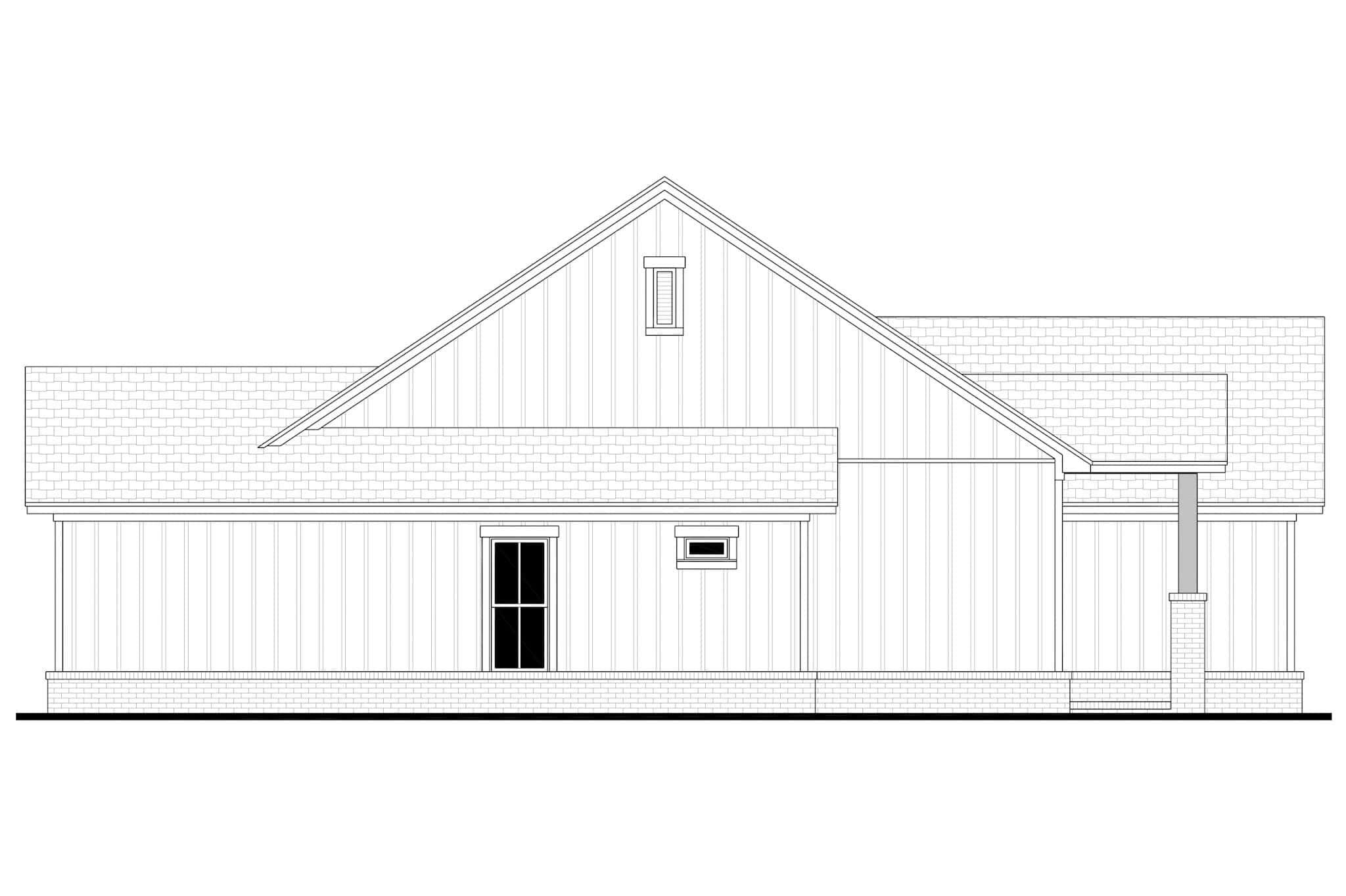 Home Plan Left Elevation of this 4-Bedroom,1952 Sq Ft Plan -142-1540