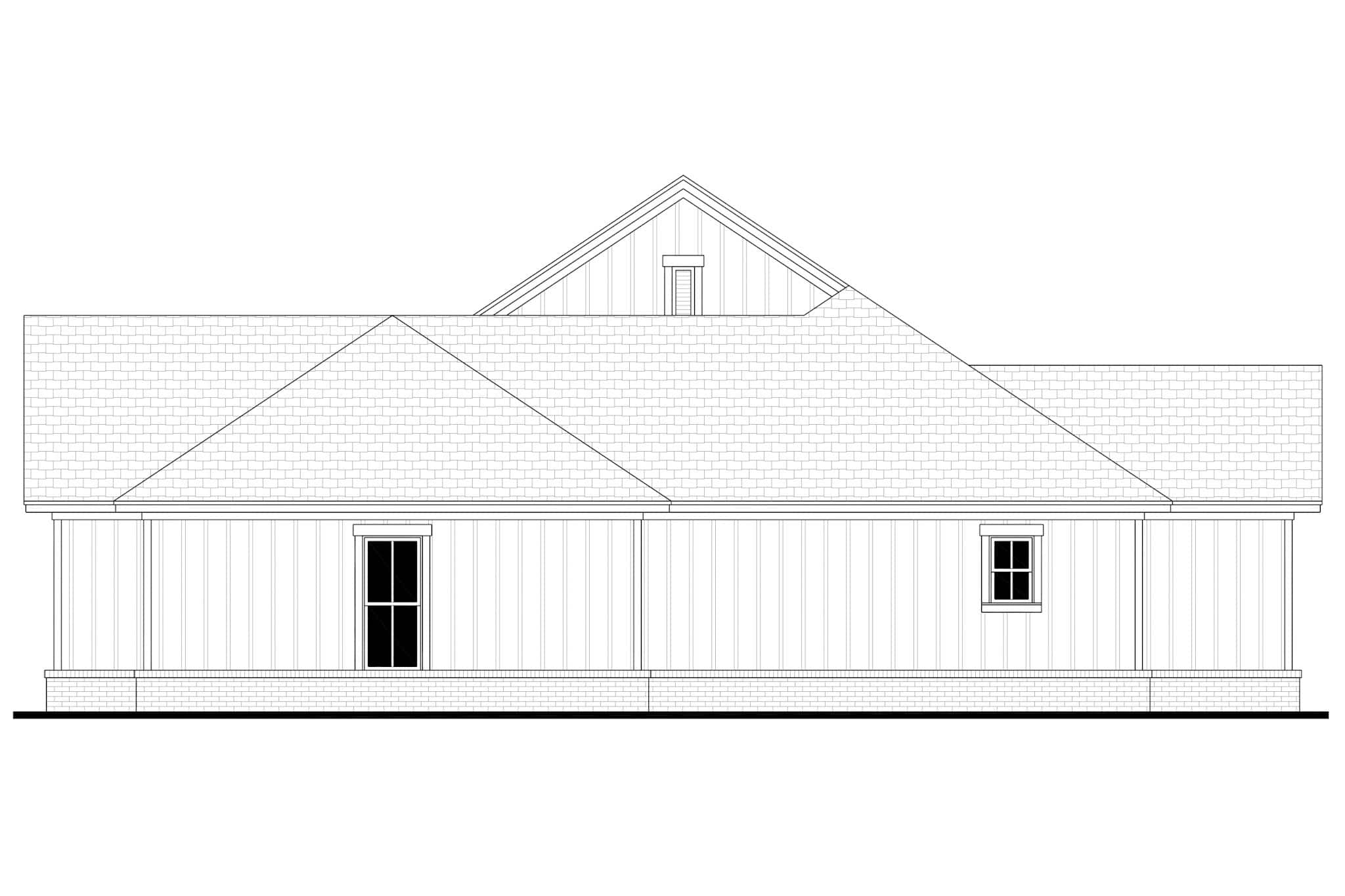 Home Plan Right Elevation of this 4-Bedroom,1952 Sq Ft Plan -142-1540