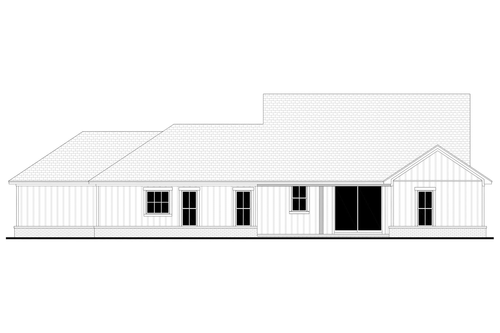 Home Plan Rear Elevation of this 4-Bedroom,1952 Sq Ft Plan -142-1540