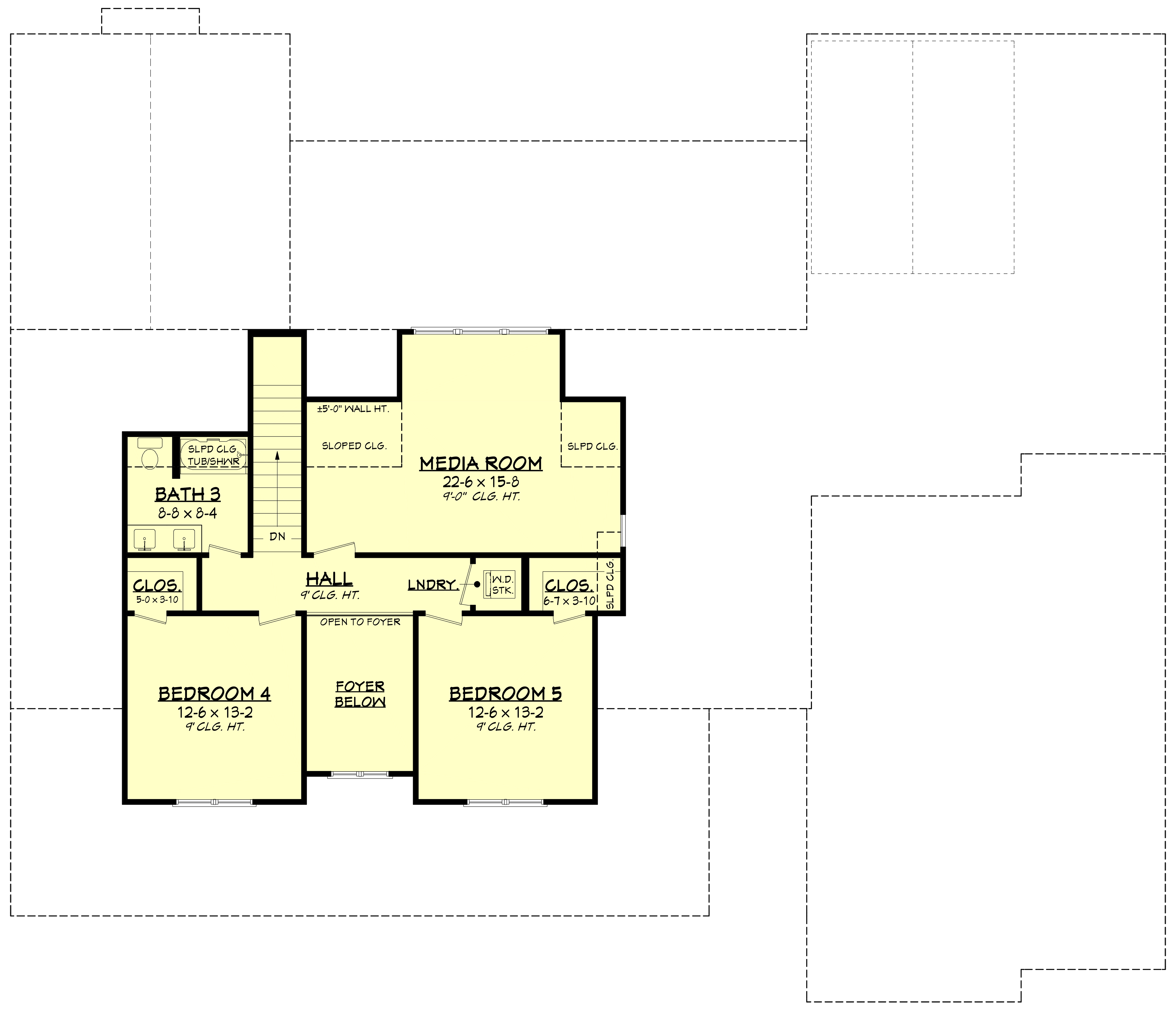 Upper Level of Modern Farmhouse Plan #142-1542