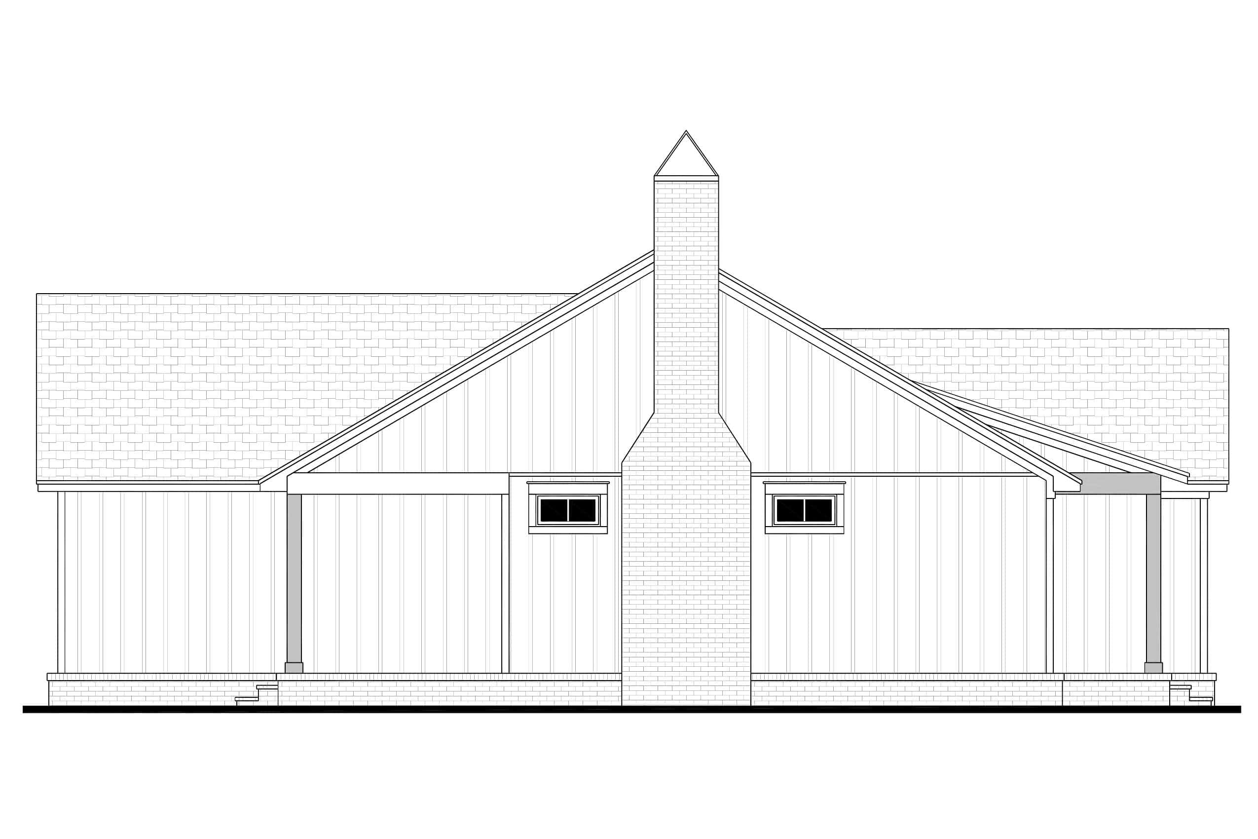 Home Plan Left Elevation of this 2-Bedroom,1400 Sq Ft Plan -142-1543