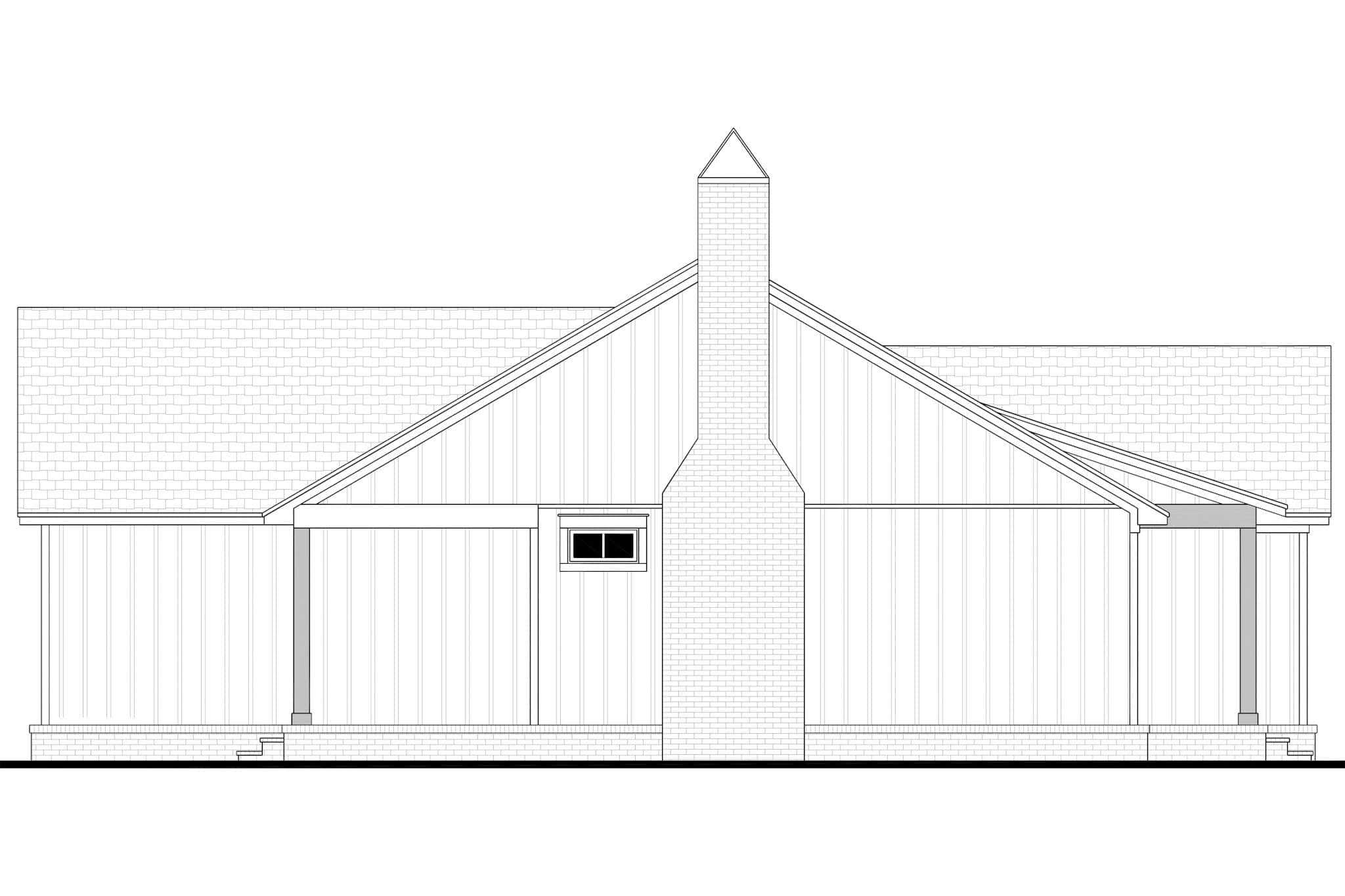 Home Plan Left Elevation of this 2-Bedroom,1400 Sq Ft Plan -142-1543