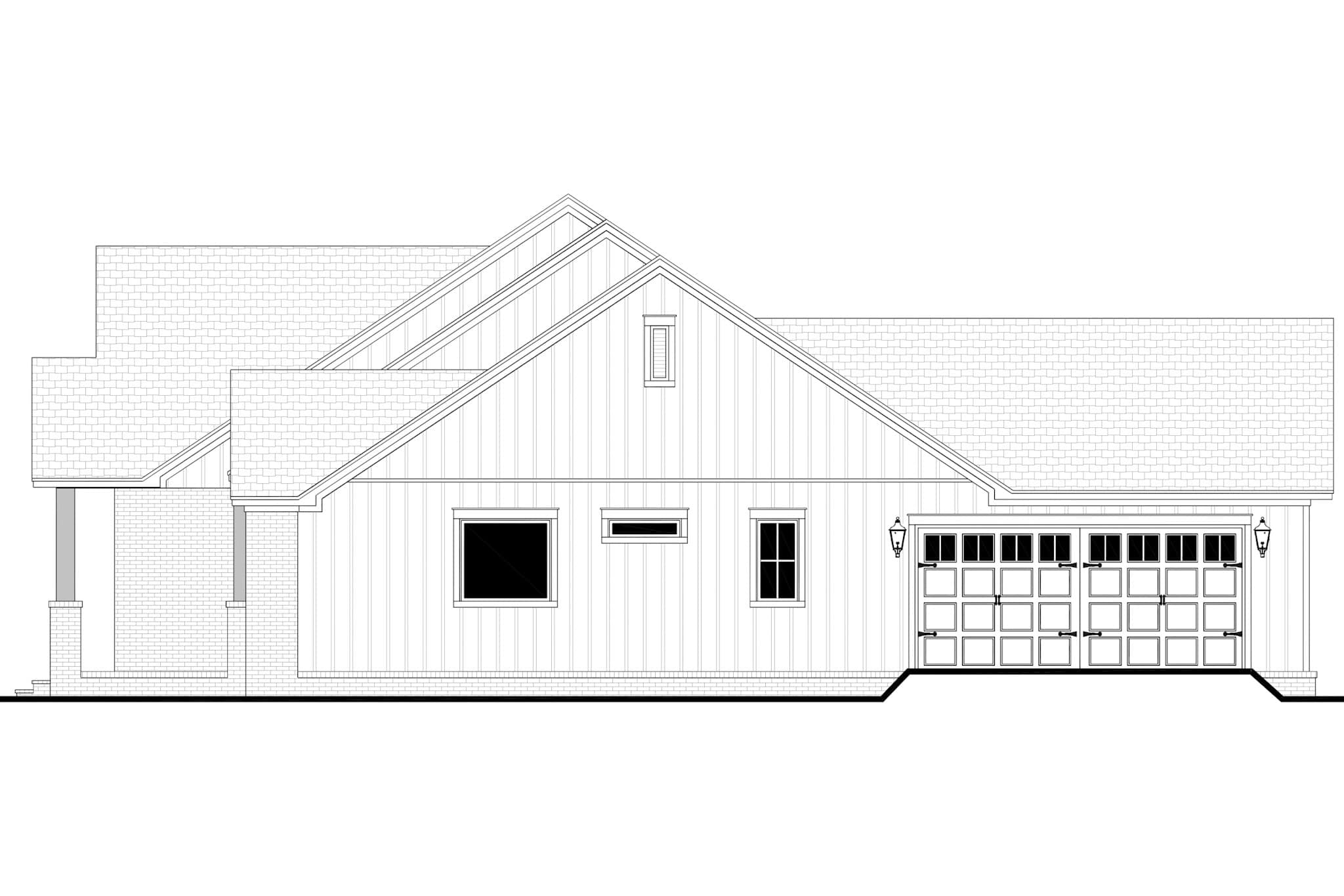 Home Plan Right Elevation of this 3-Bedroom,2400 Sq Ft Plan -142-1544