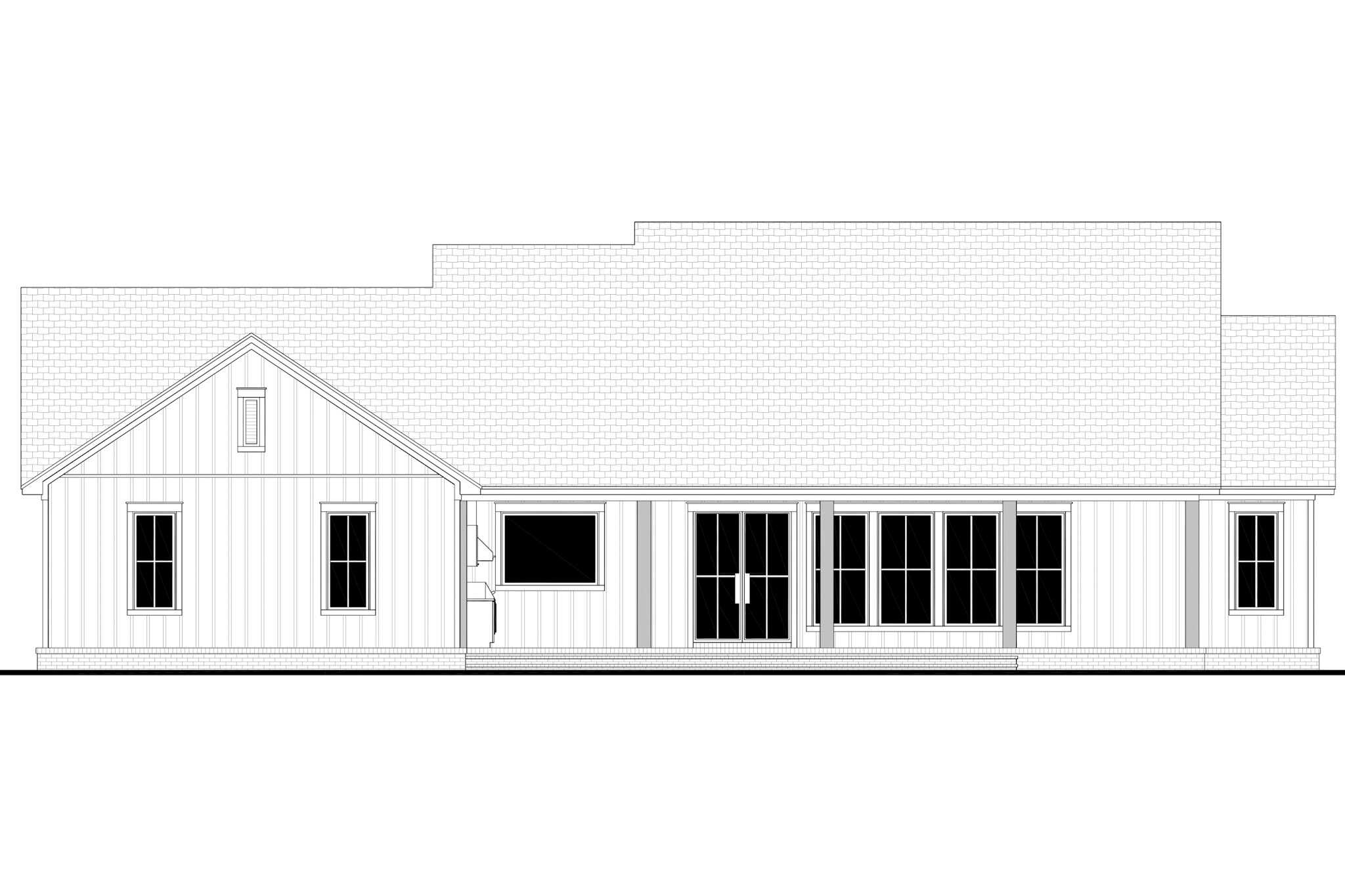 Home Plan Rear Elevation of this 3-Bedroom,2400 Sq Ft Plan -142-1544