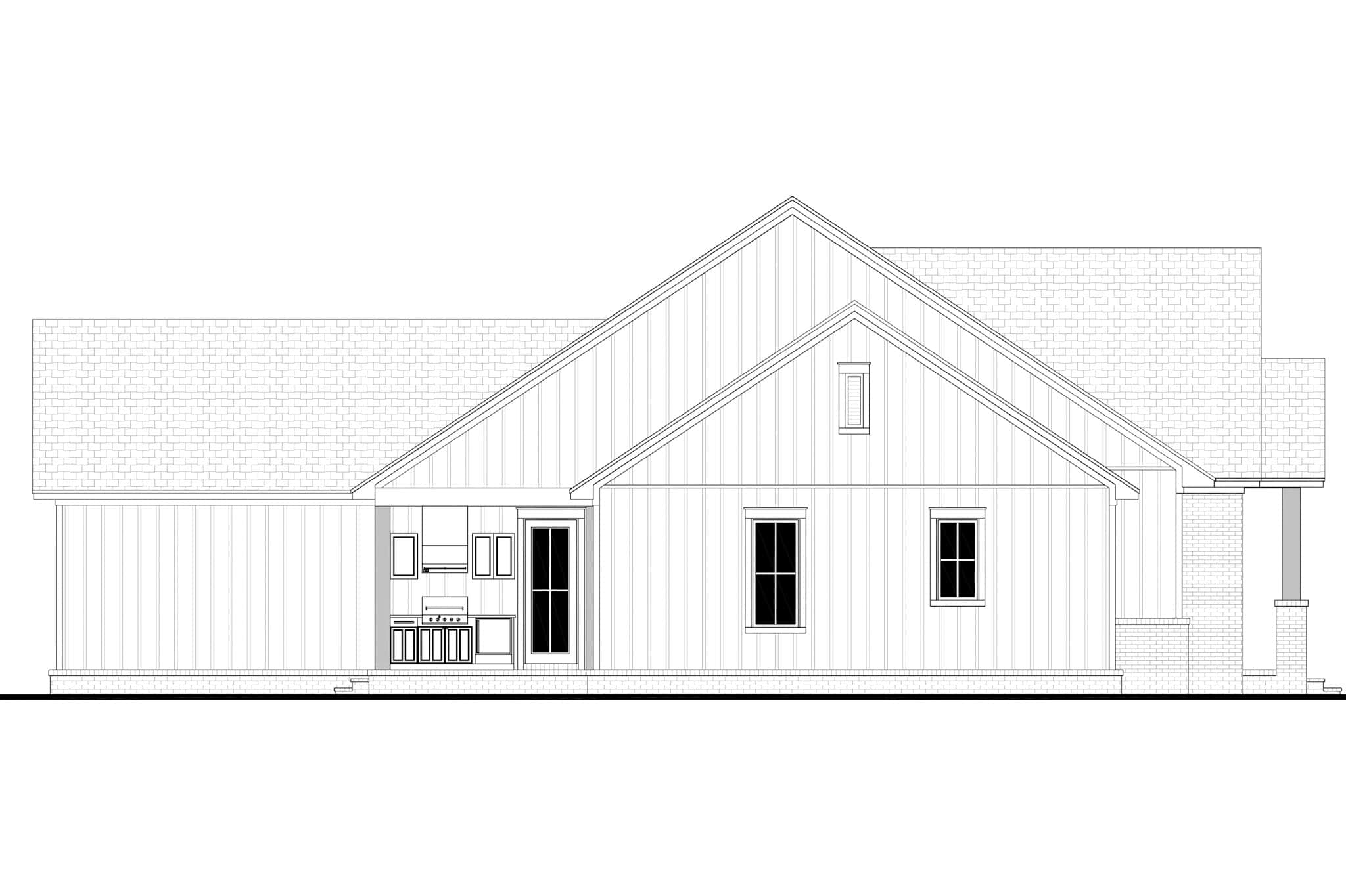 Home Plan Left Elevation of this 3-Bedroom,2400 Sq Ft Plan -142-1544