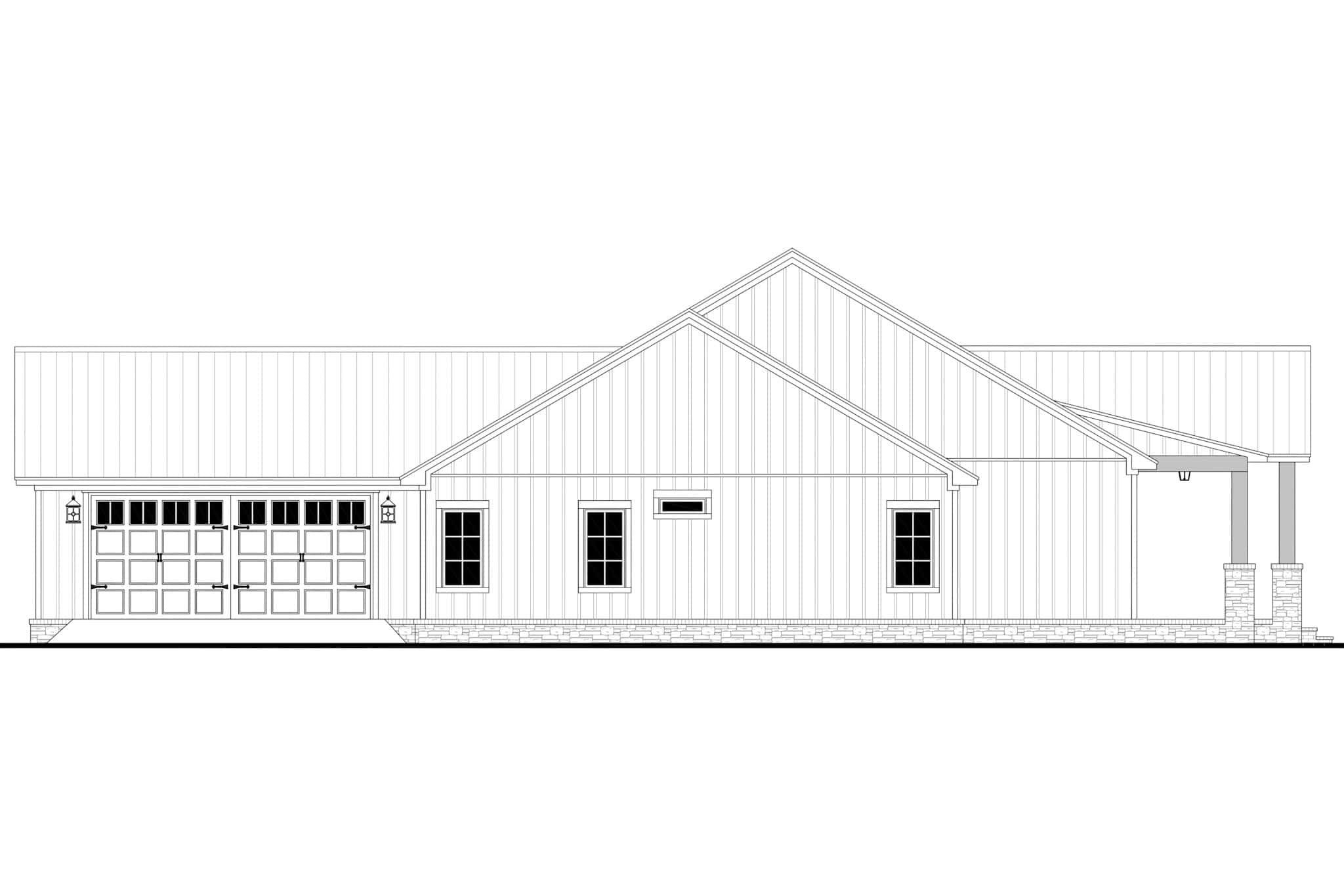 Home Plan Left Elevation of this 3-Bedroom,1633 Sq Ft Plan -142-1545