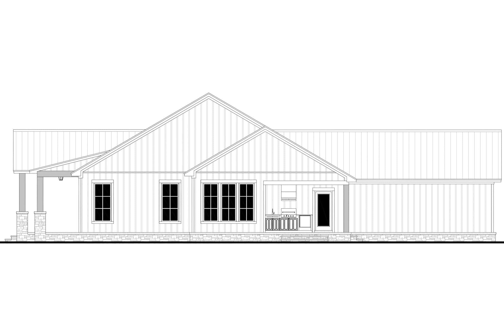 Home Plan Right Elevation of this 3-Bedroom,1633 Sq Ft Plan -142-1545