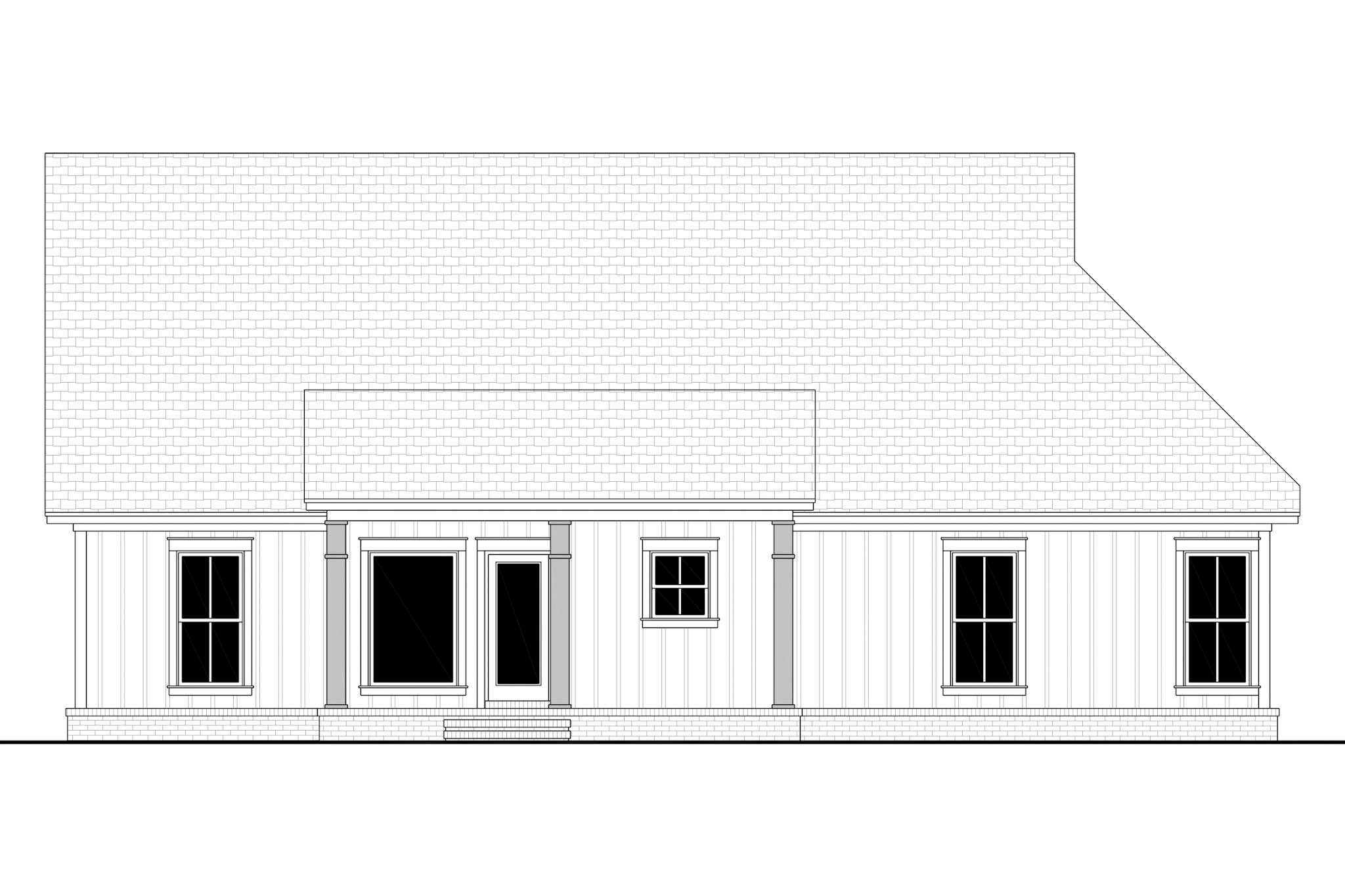 Home Plan Rear Elevation of this 3-Bedroom,1526 Sq Ft Plan -142-1546