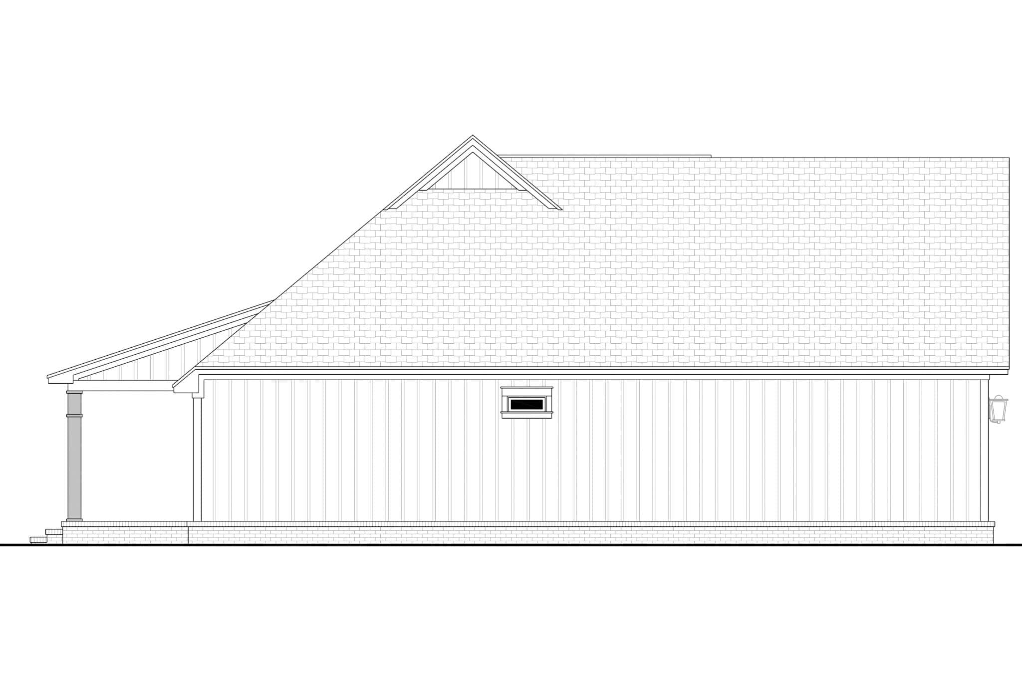 Home Plan Left Elevation of this 3-Bedroom,1526 Sq Ft Plan -142-1546